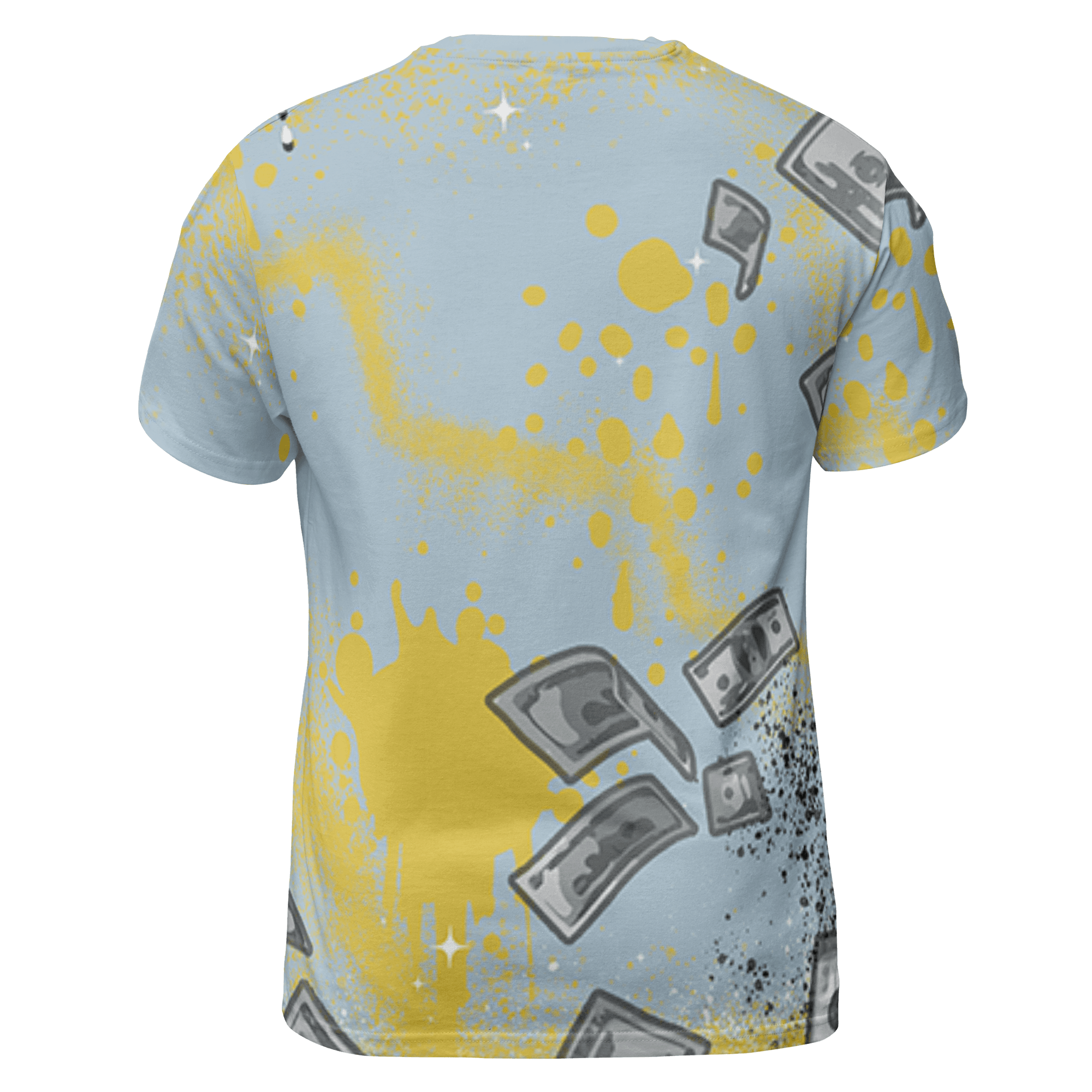 Blue Grey 13s T Shirt Match Cash Money 3D All-Over Print Splash Paint - NastyJamz