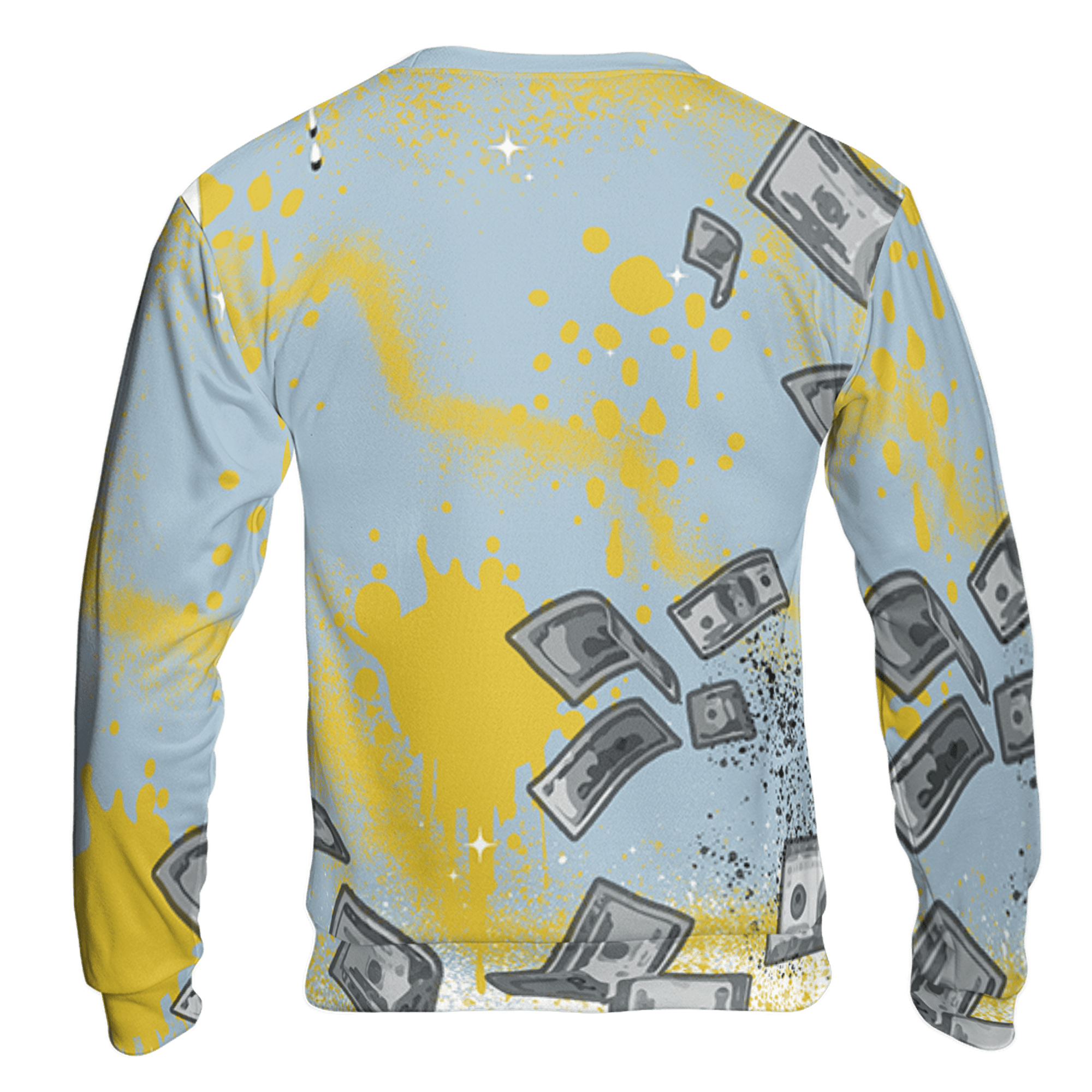 Blue Grey 13s Sweatshirt Match Cash Money 3D All-Over Print Splash Paint - NastyJamz