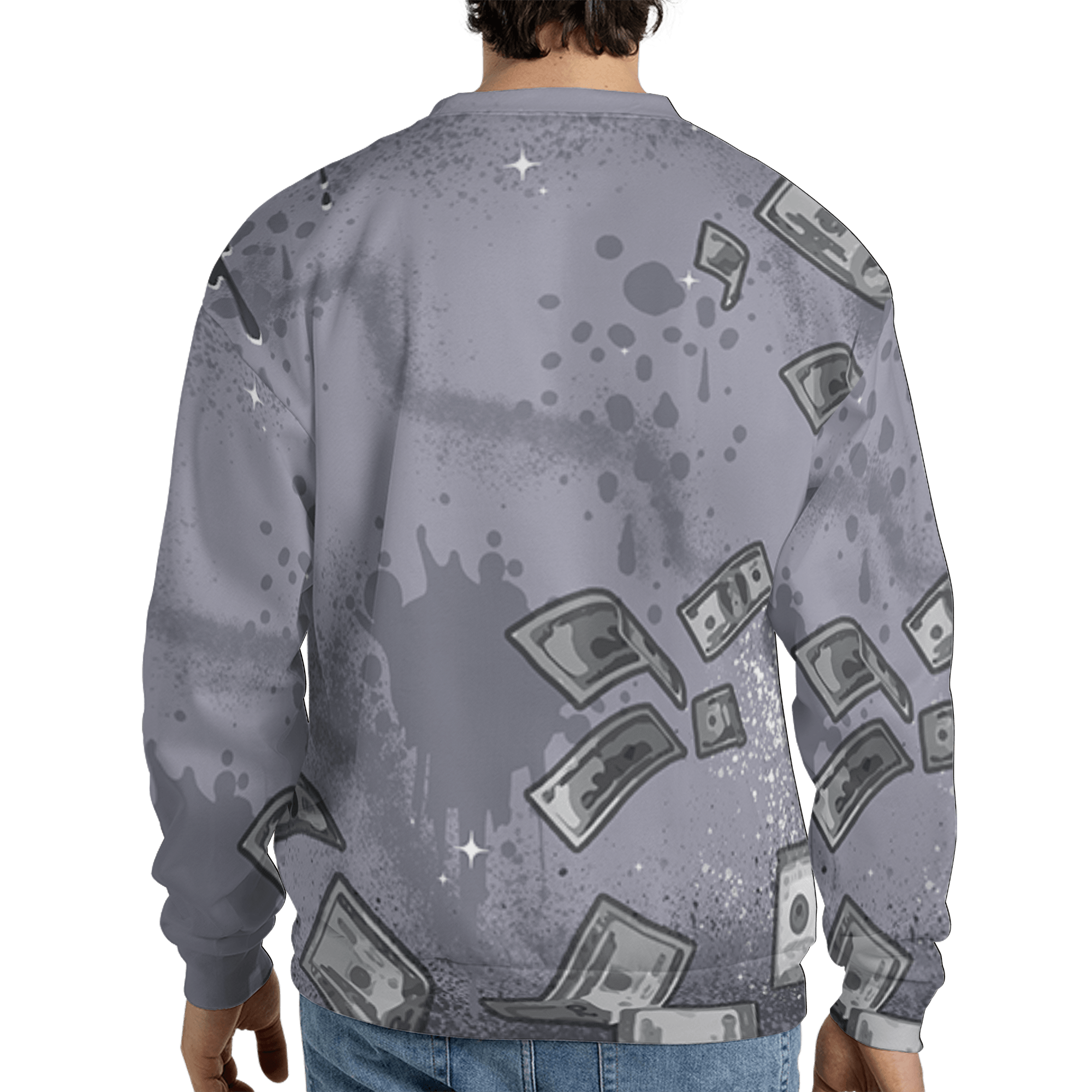 Stealth 14s Sweatshirt Match Cash Money 3D All-Over Print Splash Paint - NastyJamz