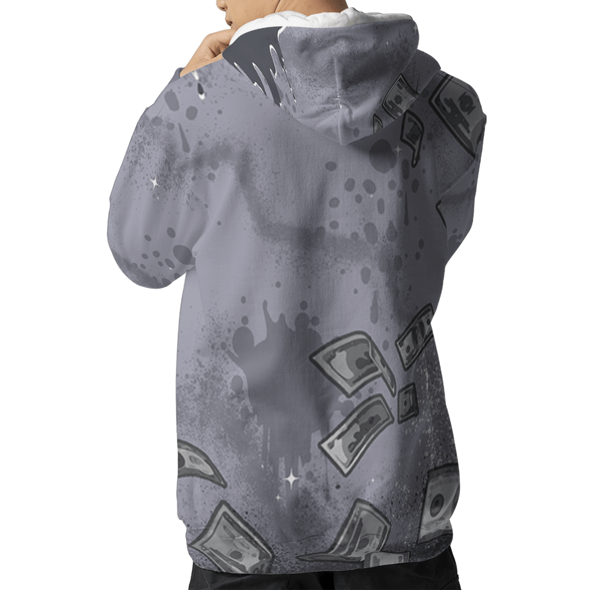 Stealth 14s Hoodie Match Cash Money 3D All-Over Print Splash Paint - NastyJamz