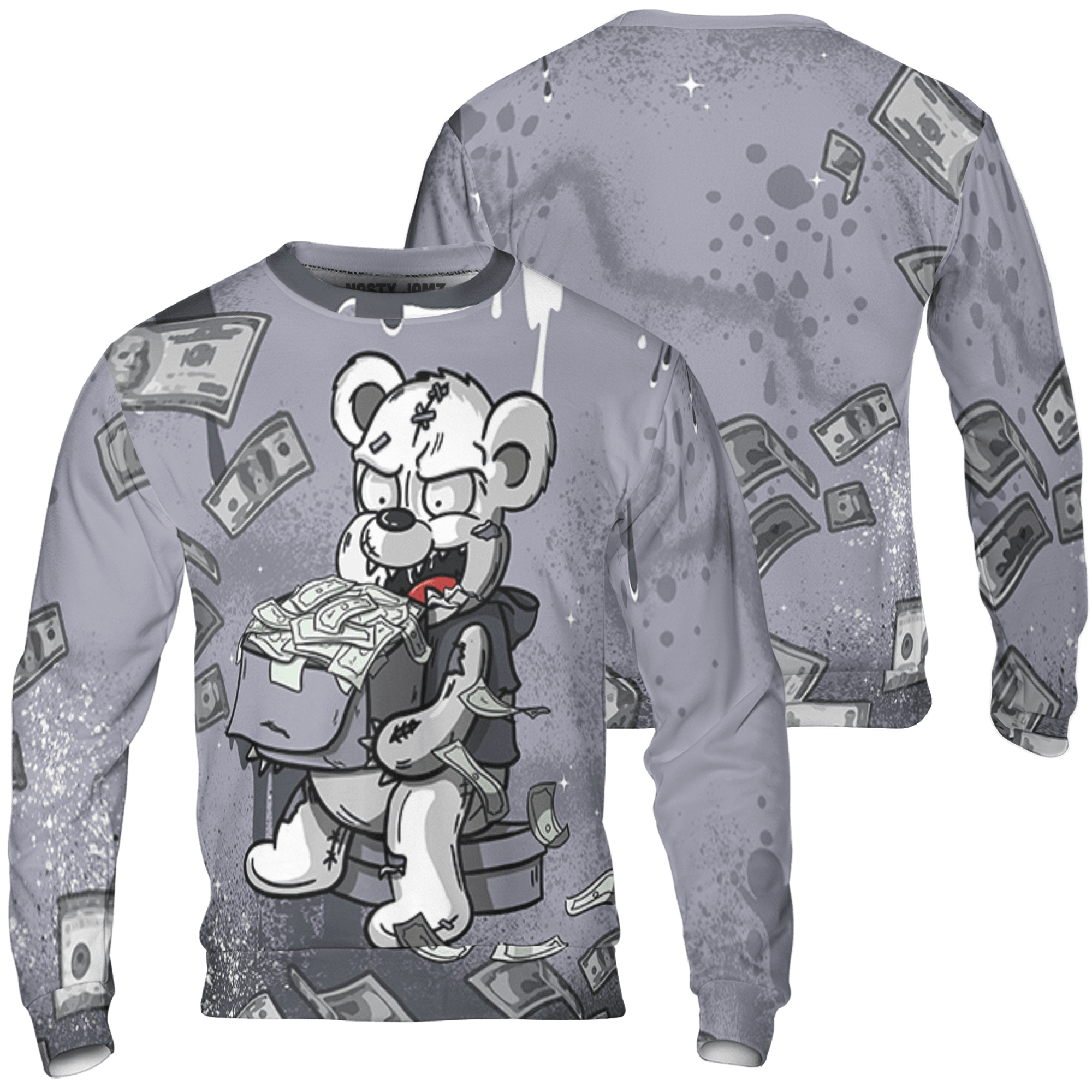 Stealth 14s Sweatshirt Match Cash Money 3D All-Over Print Splash Paint - NastyJamz