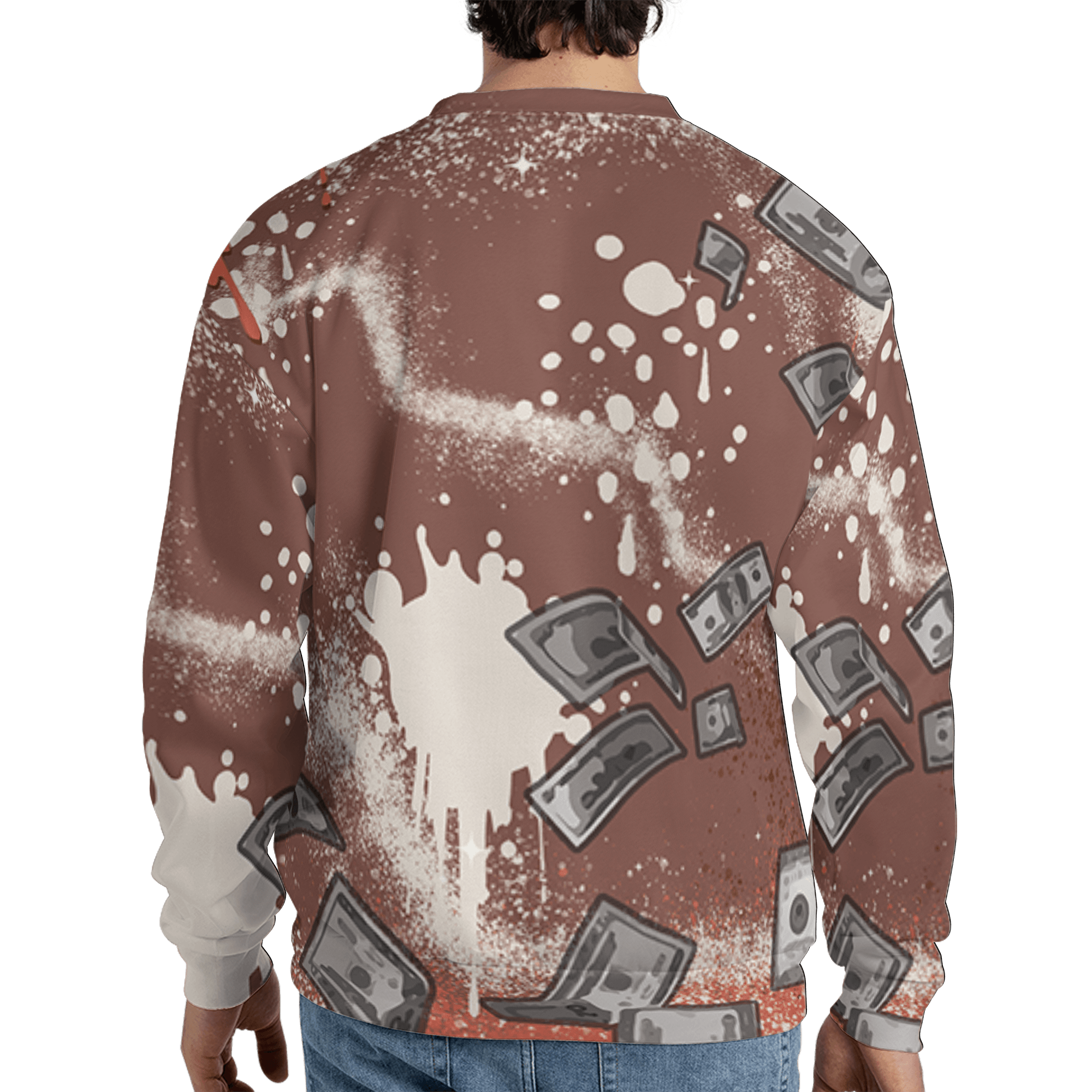 High OG Dusted Clay 1s Sweatshirt Match Cash Money 3D All-Over Print Splash Paint - NastyJamz