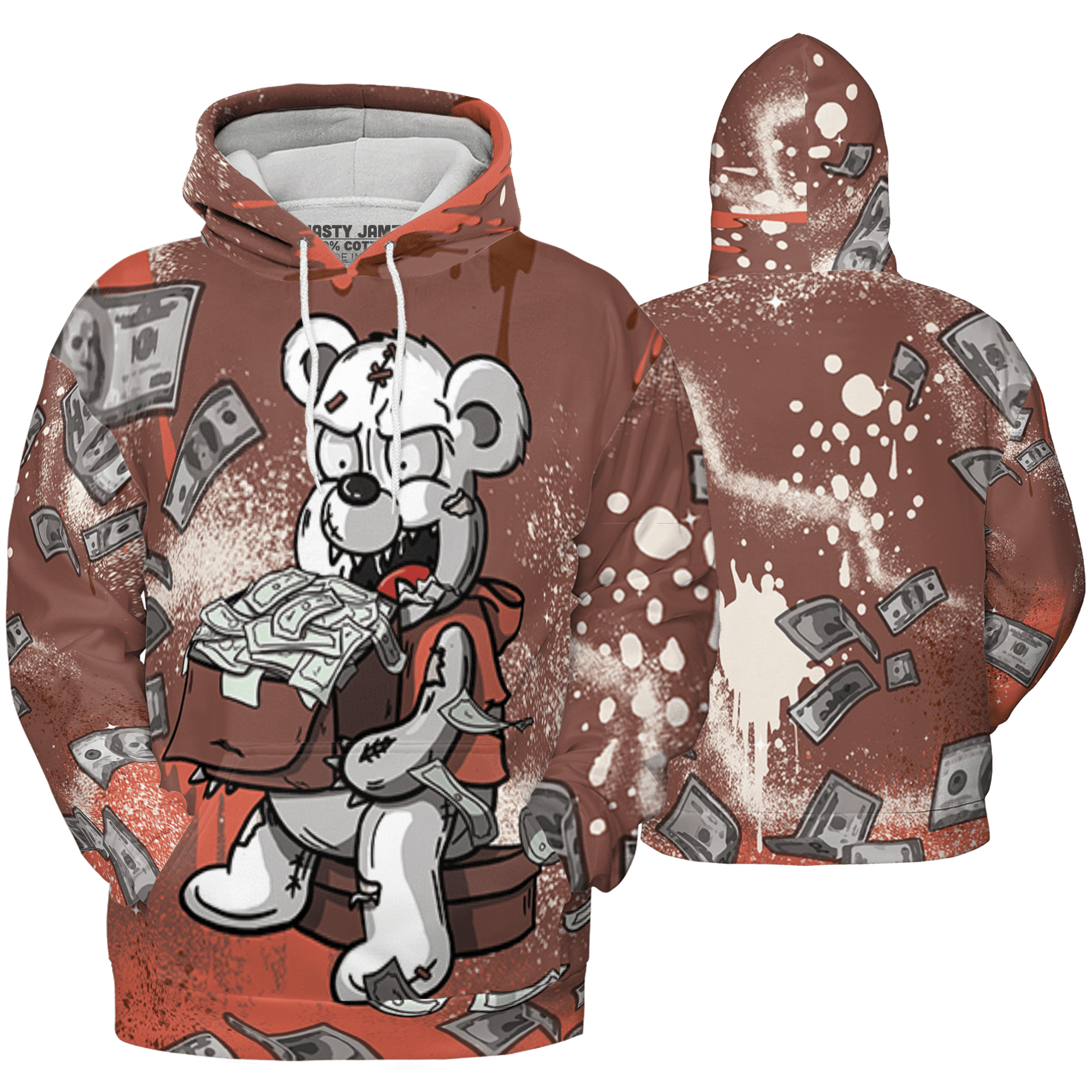 High OG Dusted Clay 1s Hoodie Match Cash Money 3D All-Over Print Splash Paint - NastyJamz