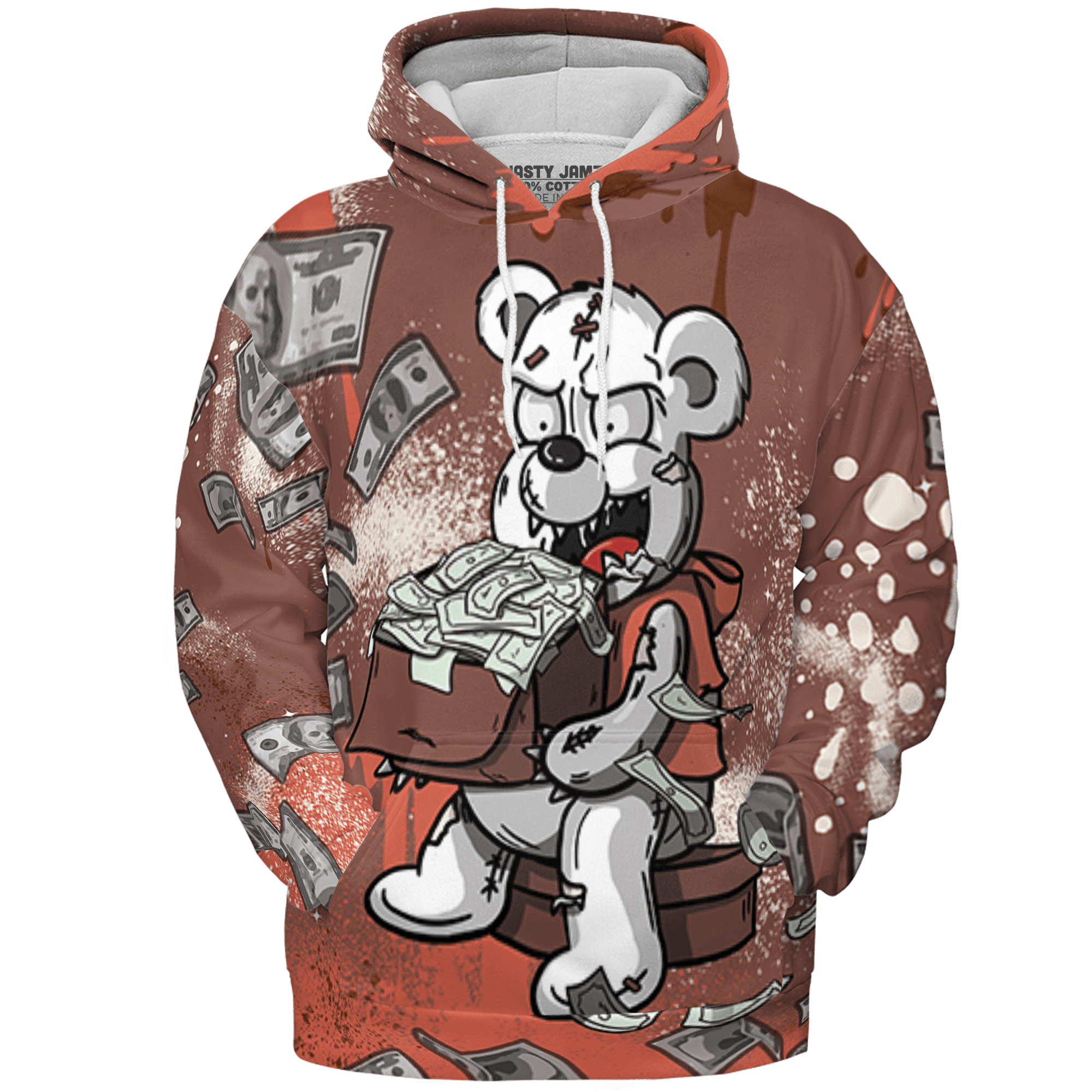 High OG Dusted Clay 1s Hoodie Match Cash Money 3D All-Over Print Splash Paint - NastyJamz