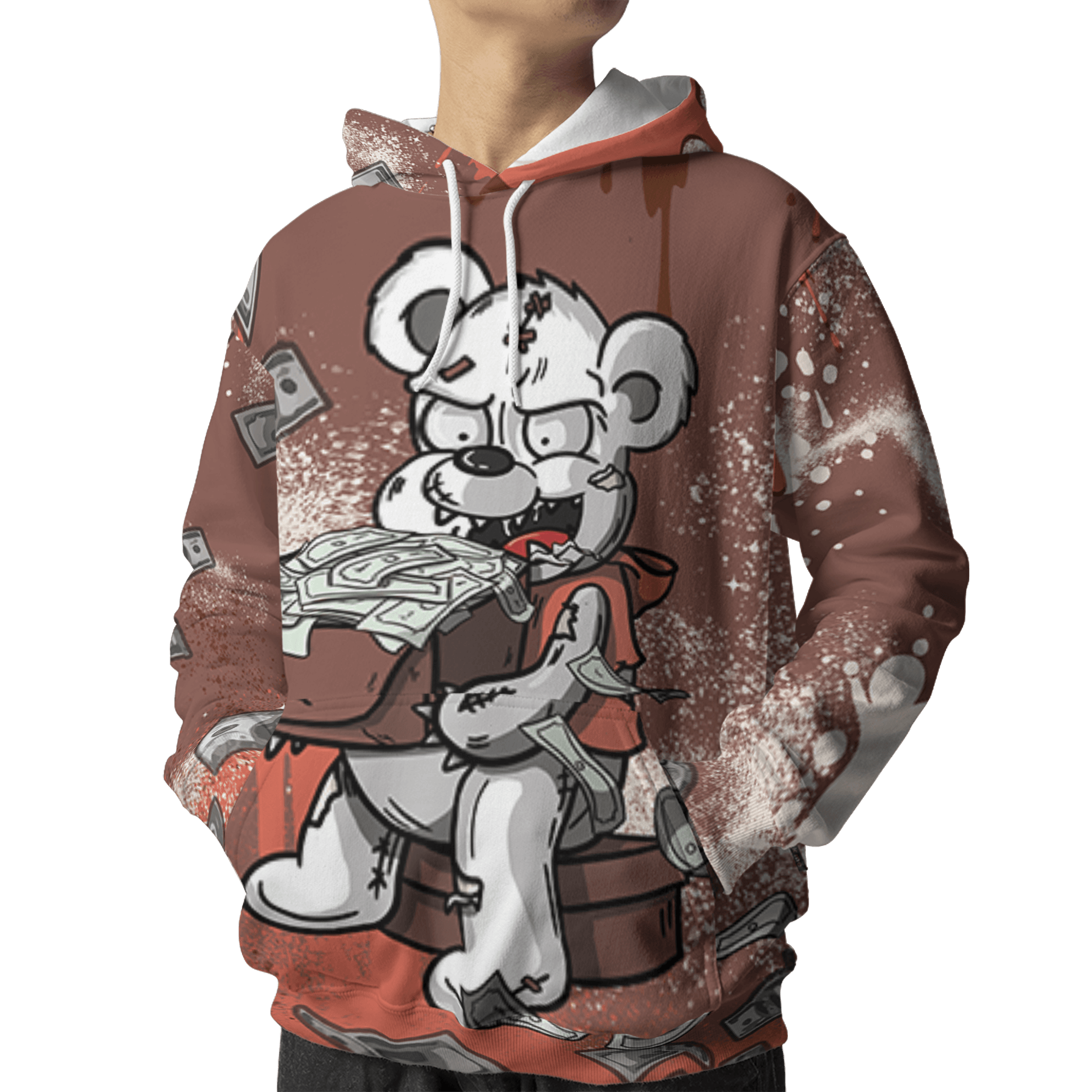 High OG Dusted Clay 1s Hoodie Match Cash Money 3D All-Over Print Splash Paint - NastyJamz