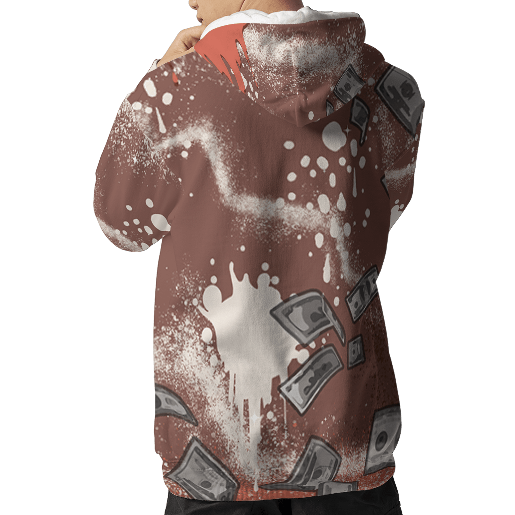 High OG Dusted Clay 1s Hoodie Match Cash Money 3D All-Over Print Splash Paint - NastyJamz