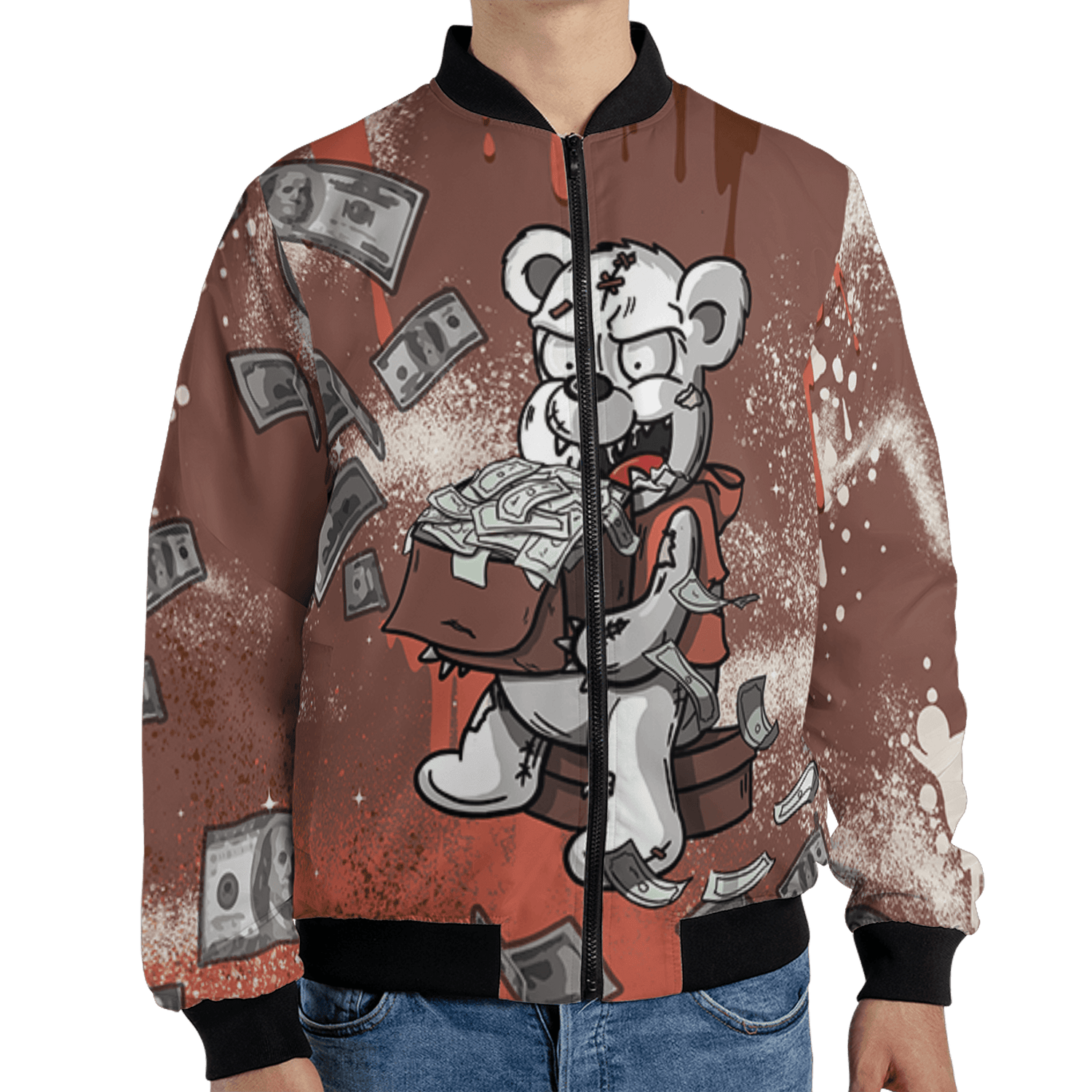 High OG Dusted Clay 1s Jacket Match Cash Money 3D All-Over Print Splash Paint - NastyJamz