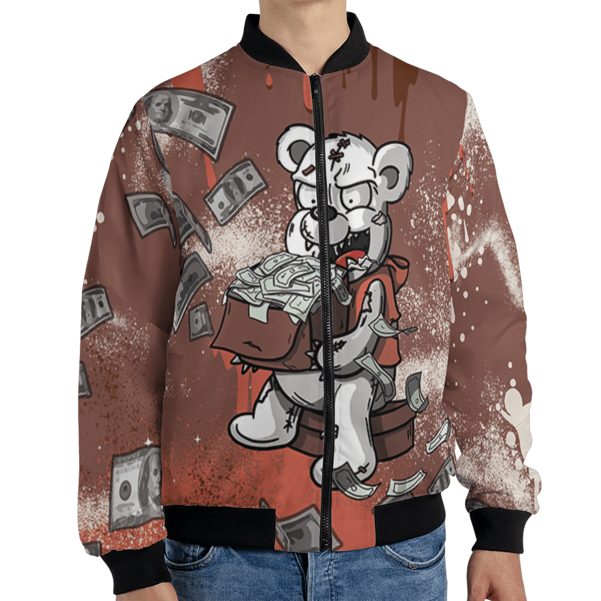 High OG Dusted Clay 1s Jacket Match Cash Money 3D All-Over Print Splash Paint - NastyJamz
