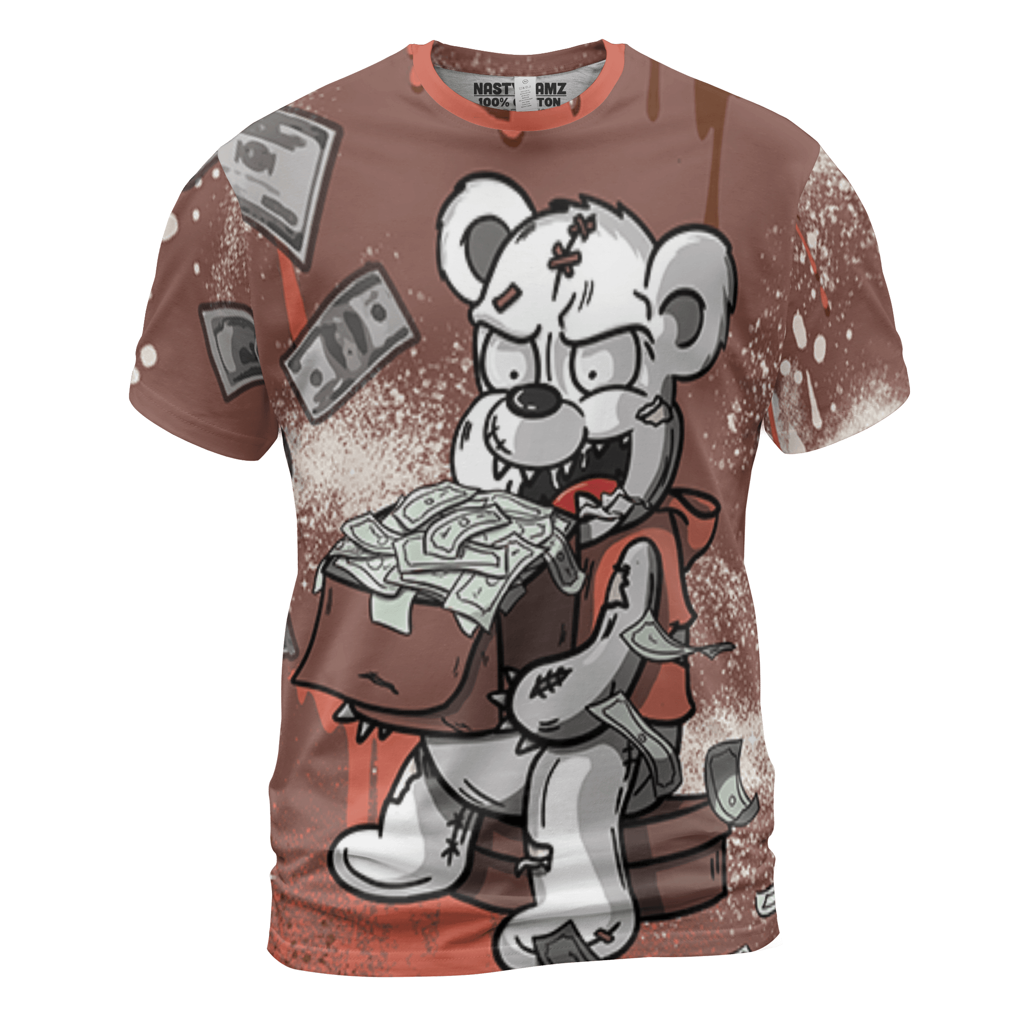 High OG Dusted Clay 1s T Shirt Match Cash Money 3D All-Over Print Splash Paint - NastyJamz