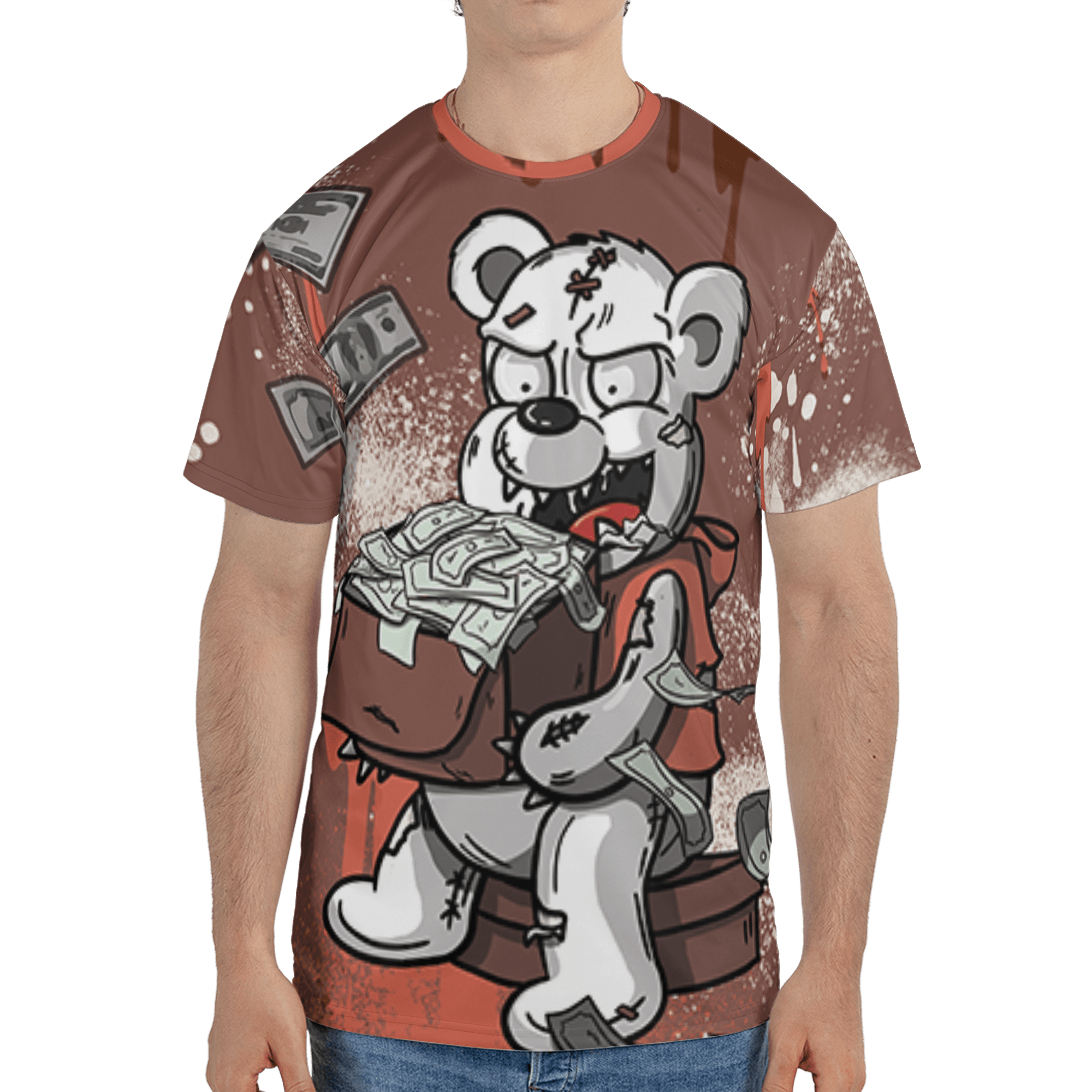 High OG Dusted Clay 1s T Shirt Match Cash Money 3D All-Over Print Splash Paint - NastyJamz