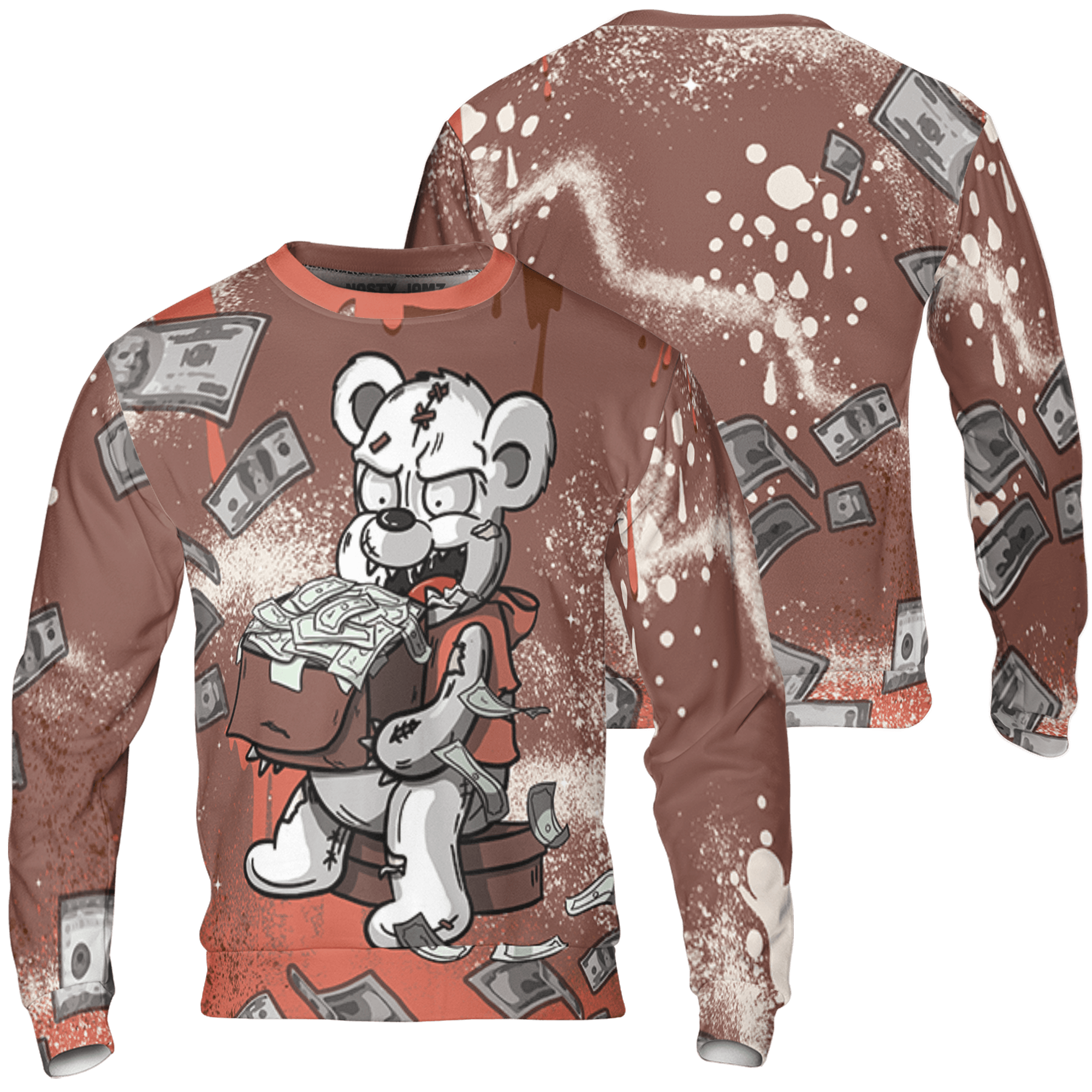 High OG Dusted Clay 1s Sweatshirt Match Cash Money 3D All-Over Print Splash Paint - NastyJamz