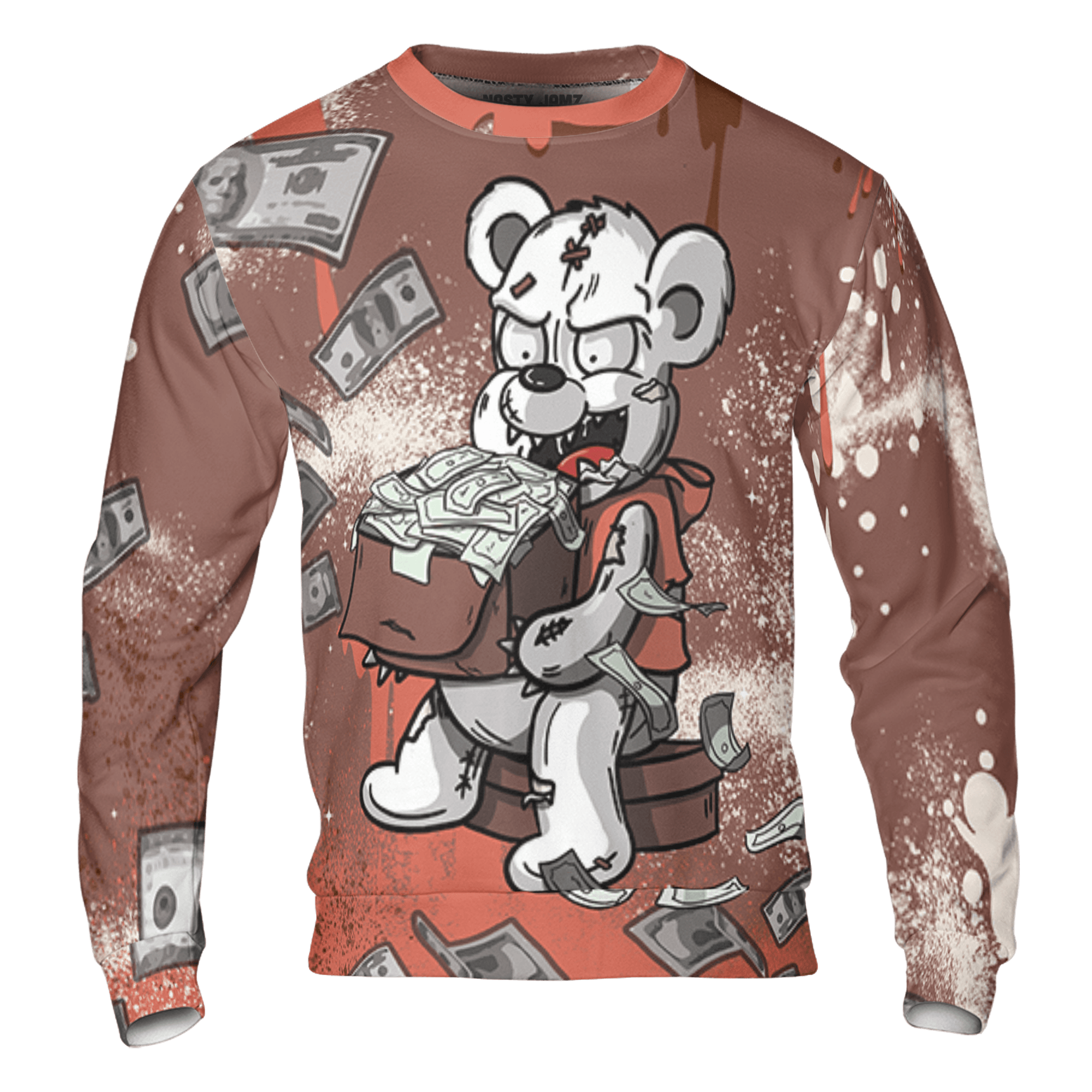 High OG Dusted Clay 1s Sweatshirt Match Cash Money 3D All-Over Print Splash Paint - NastyJamz