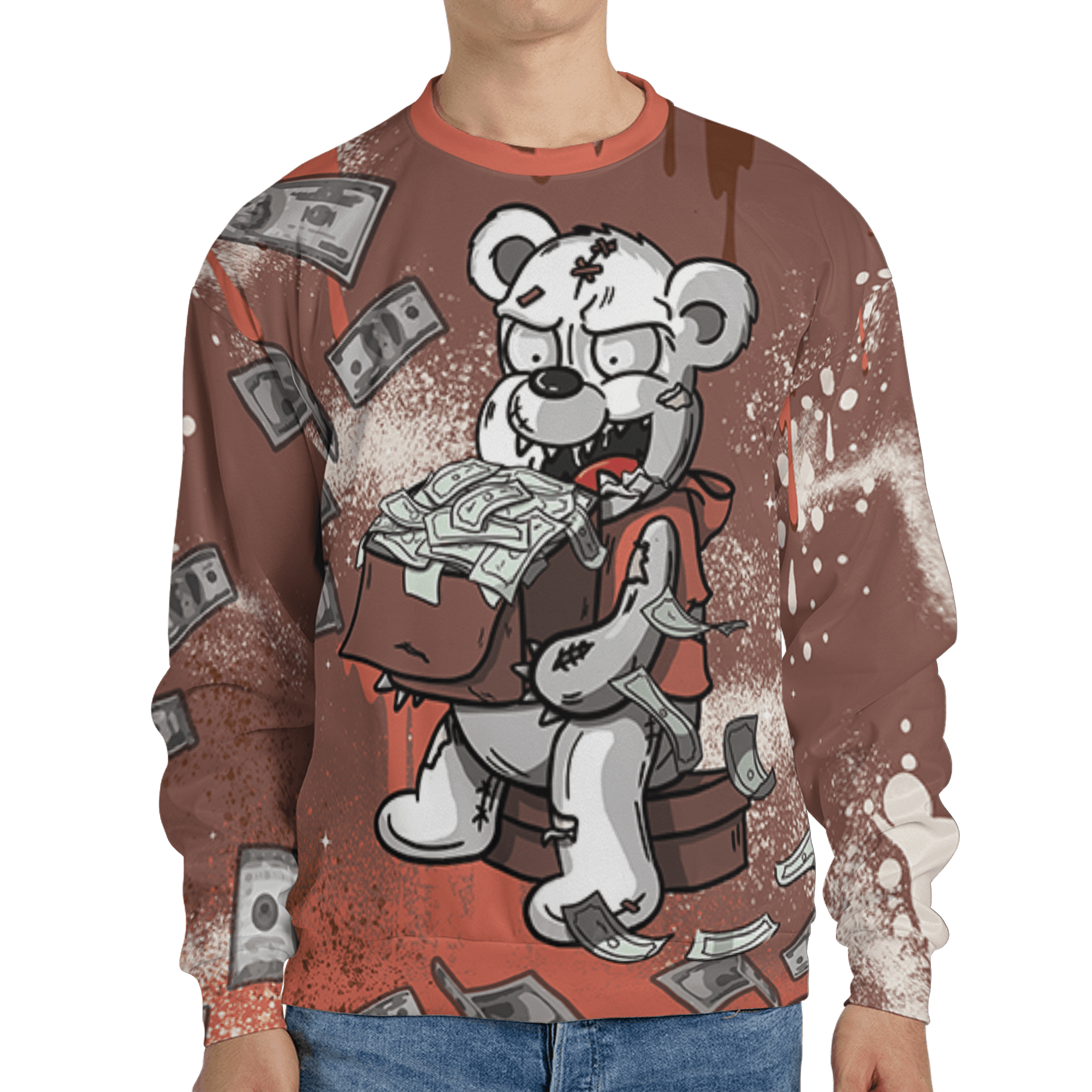 High OG Dusted Clay 1s Sweatshirt Match Cash Money 3D All-Over Print Splash Paint - NastyJamz