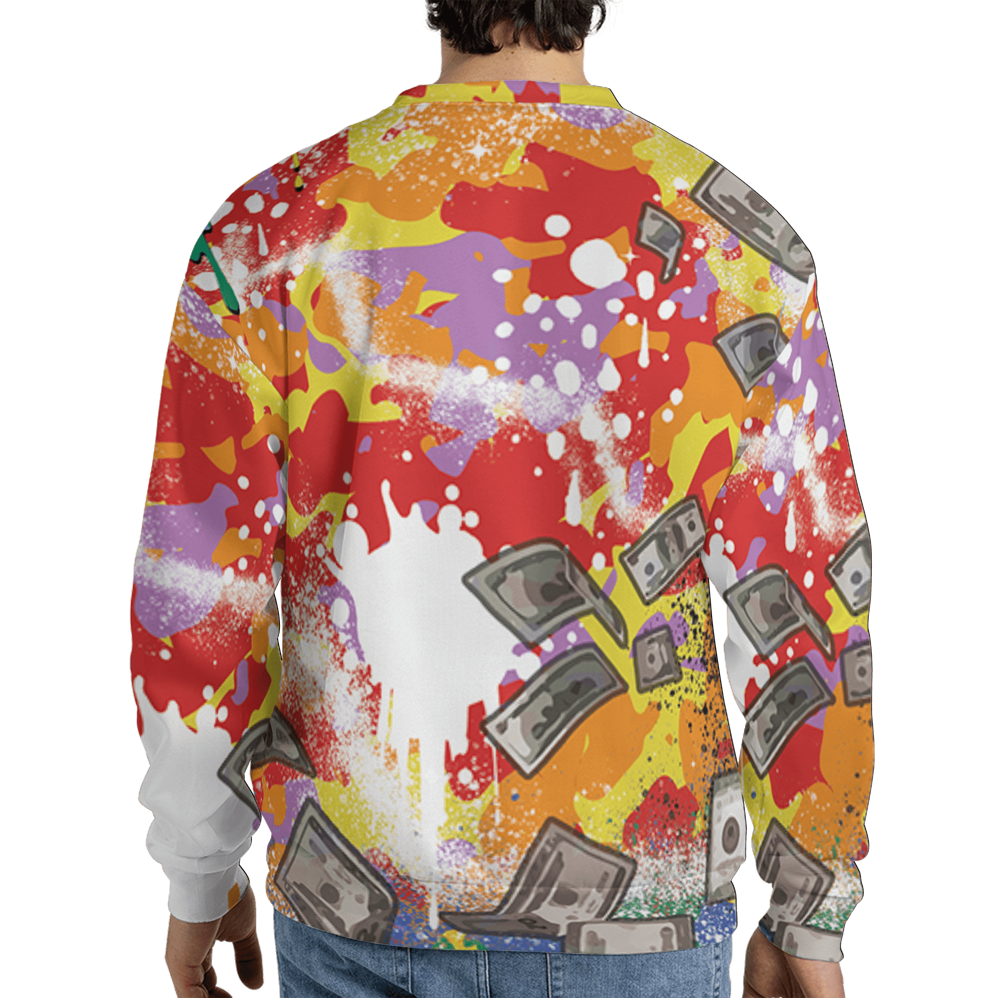 Mid GS Six Championships 1s Sweatshirt Match Cash Money 3D All-Over Print Splash Paint - NastyJamz