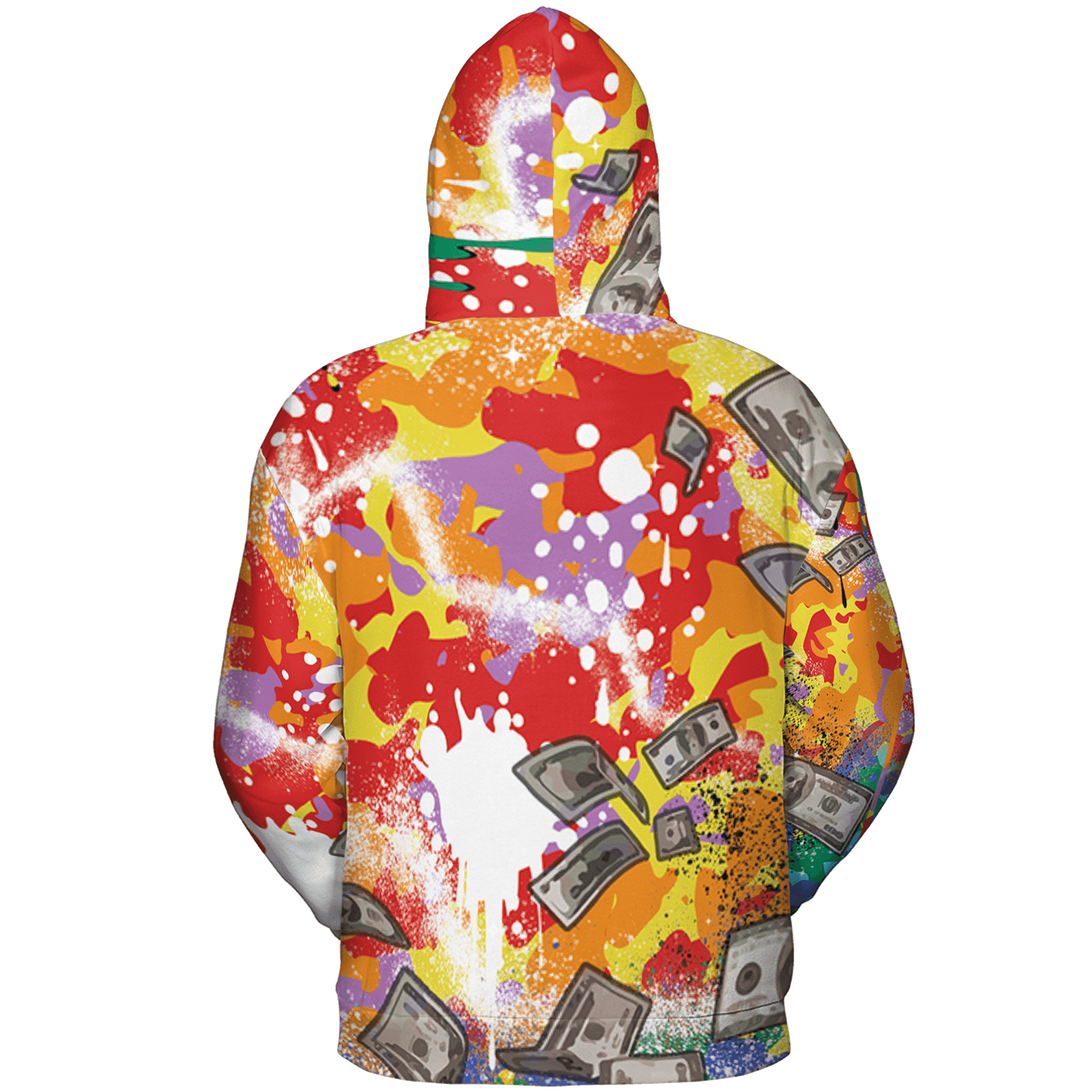 Mid GS Six Championships 1s Hoodie Match Cash Money 3D All-Over Print Splash Paint - NastyJamz