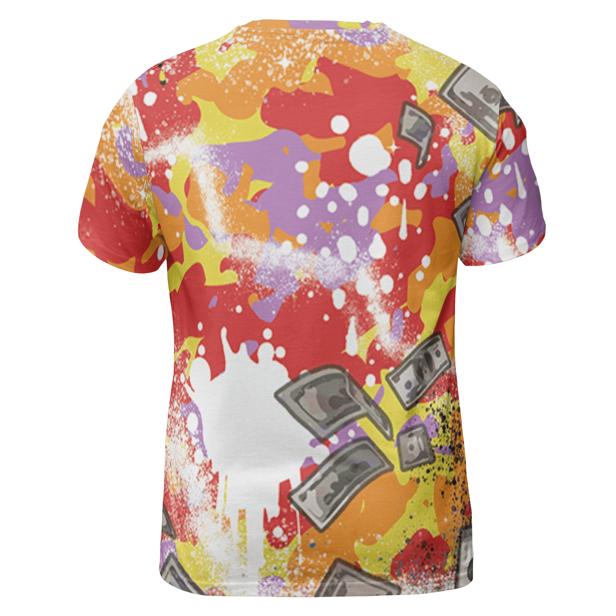 Mid GS Six Championships 1s T Shirt Match Cash Money 3D All-Over Print Splash Paint - NastyJamz