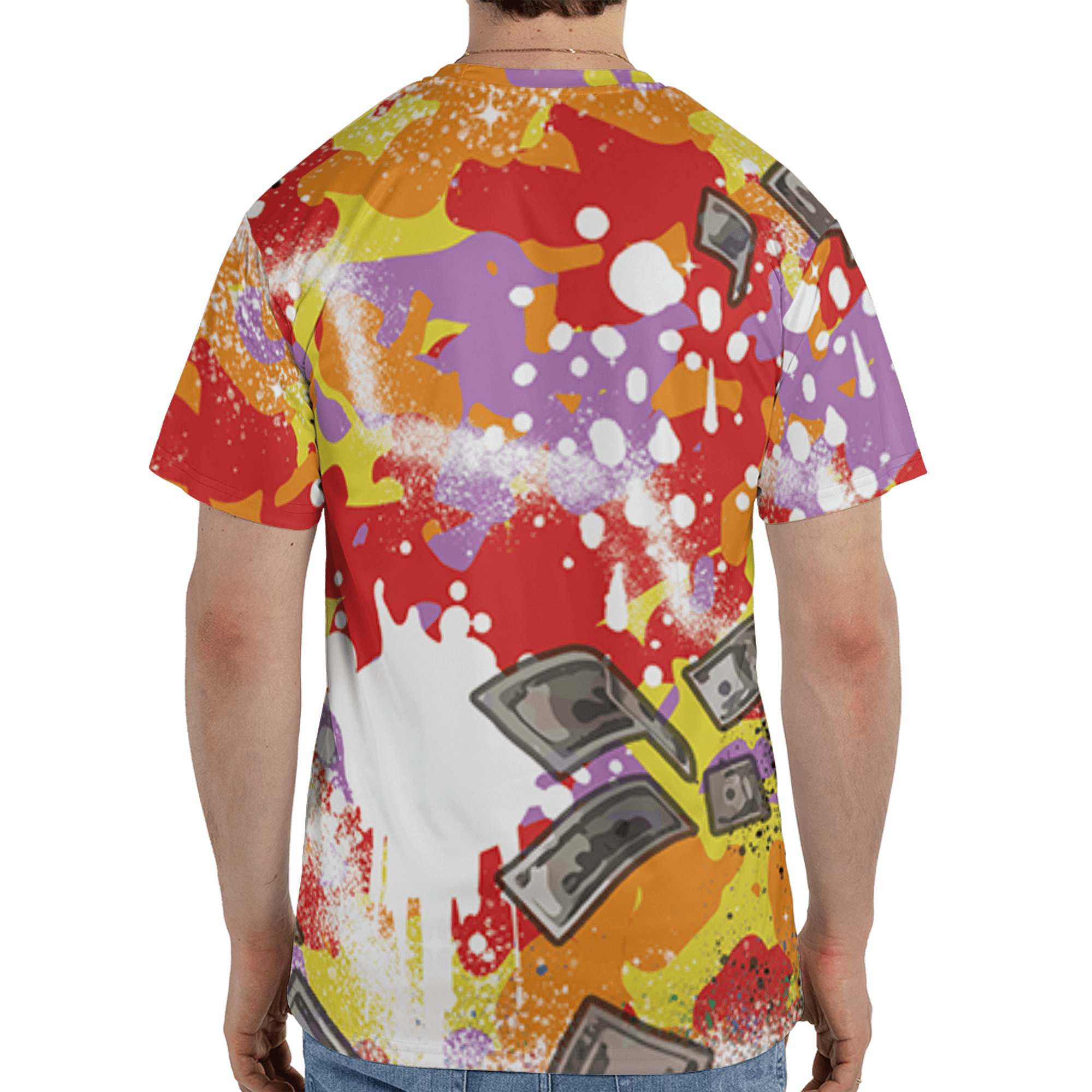 Mid GS Six Championships 1s T Shirt Match Cash Money 3D All-Over Print Splash Paint - NastyJamz