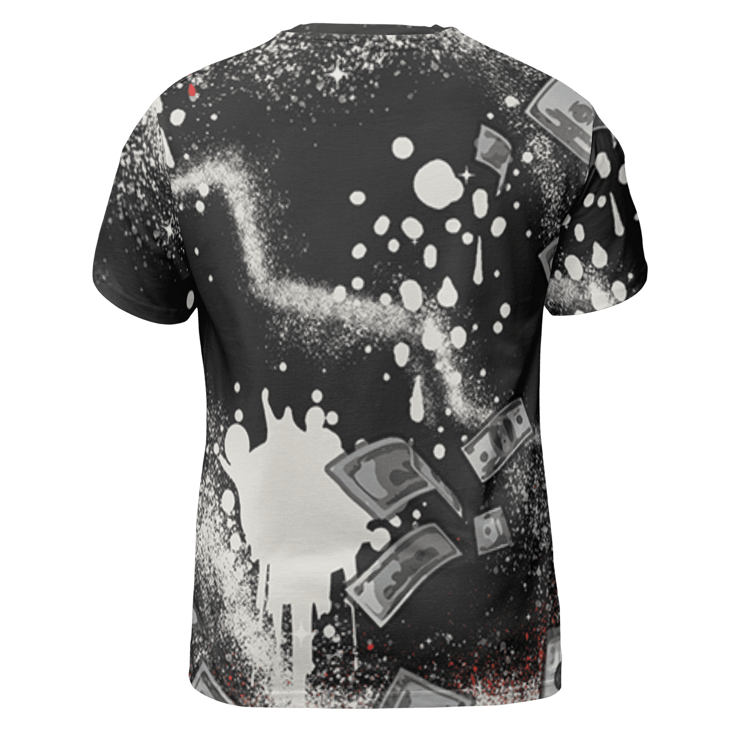 Bred Reimagined 4s T Shirt Match Cash Money 3D All-Over Print Splash Paint - NastyJamz