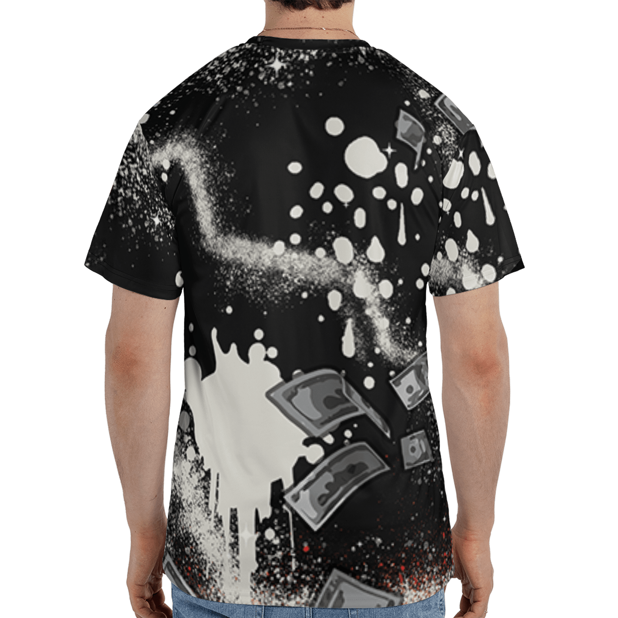 Bred Reimagined 4s T Shirt Match Cash Money 3D All-Over Print Splash Paint - NastyJamz