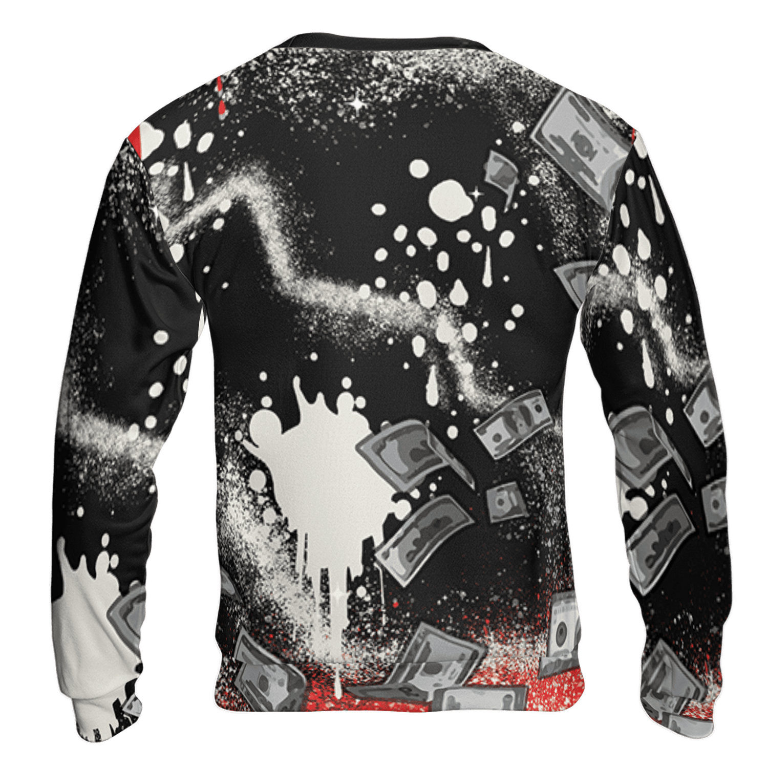 Bred Reimagined 4s Sweatshirt Match Cash Money 3D All-Over Print Splash Paint - NastyJamz