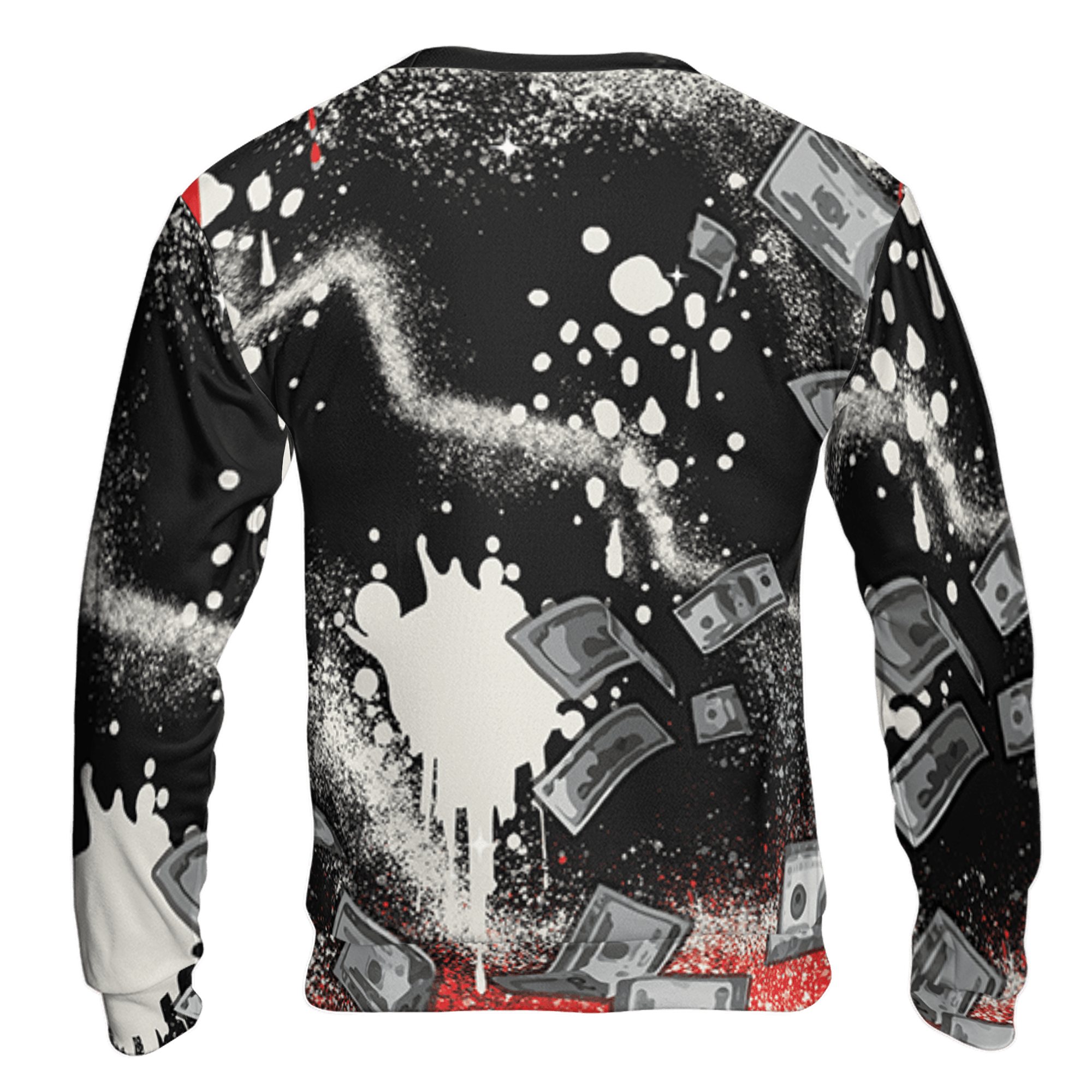 Bred Reimagined 4s Sweatshirt Match Cash Money 3D All-Over Print Splash Paint - NastyJamz