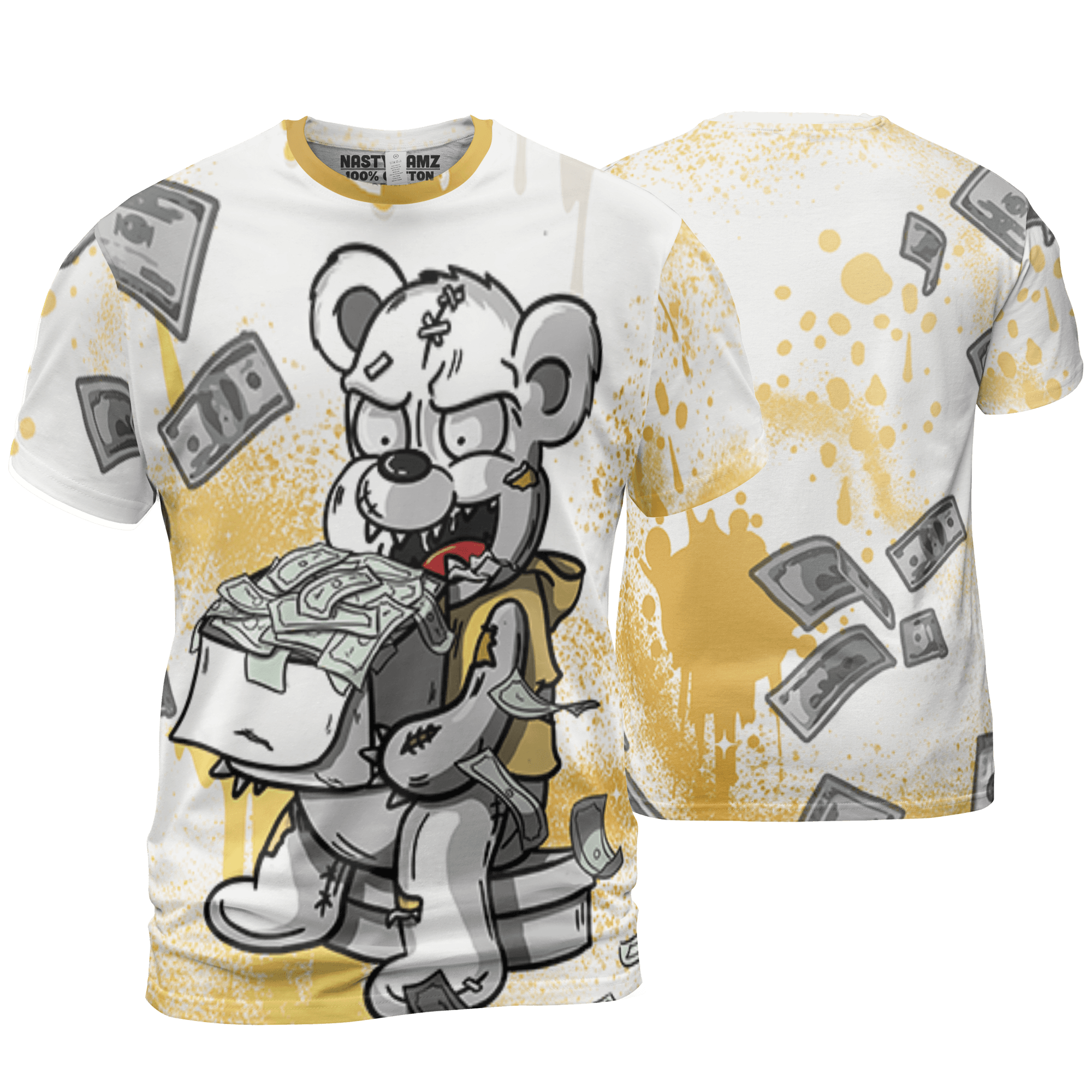 Sail 4s T Shirt Match Cash Money 3D All-Over Print Splash Paint - NastyJamz