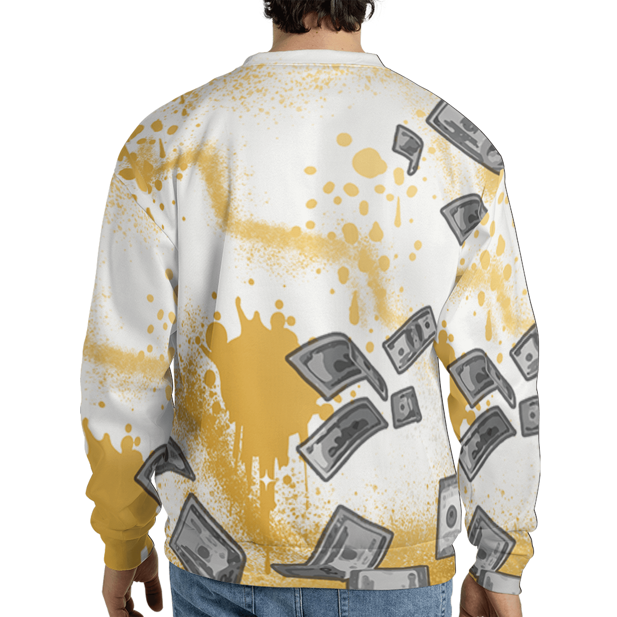 Sail 4s Sweatshirt Match Cash Money 3D All-Over Print Splash Paint - NastyJamz