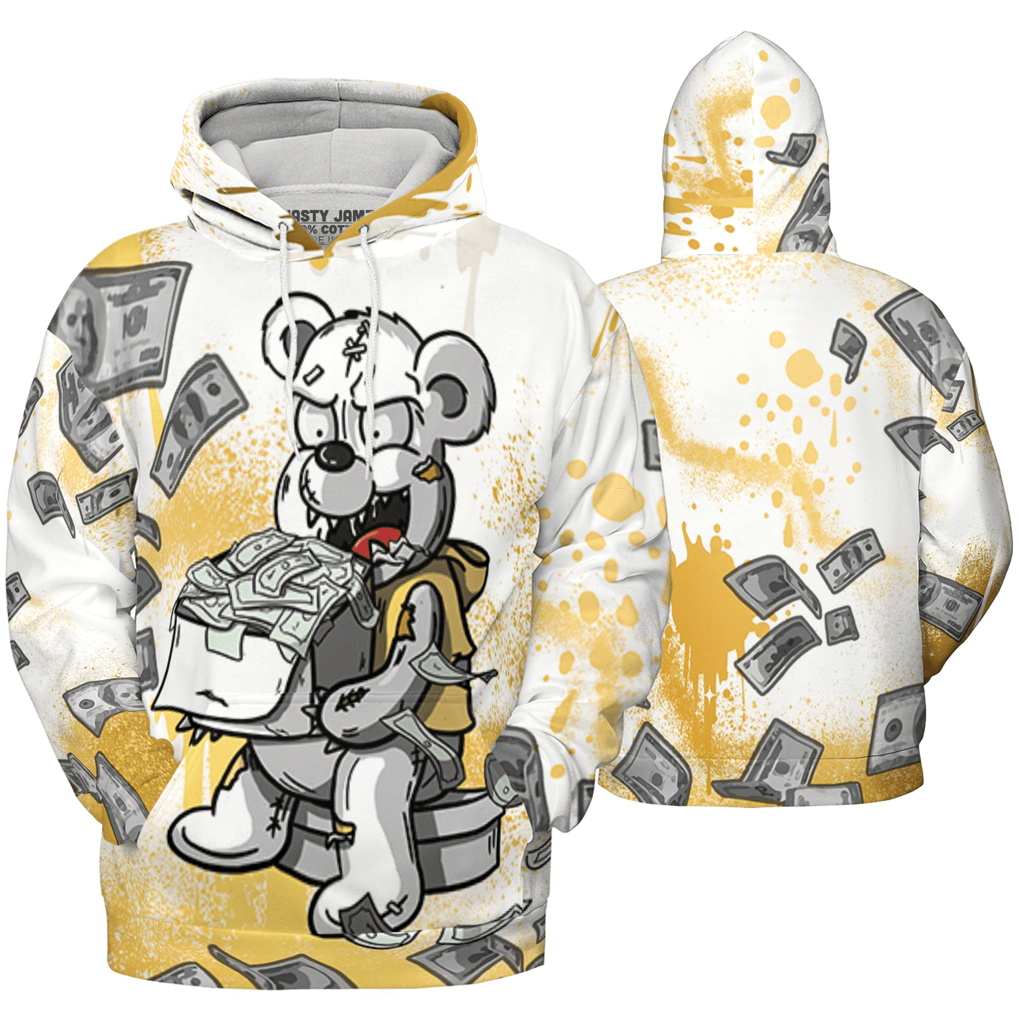 Sail 4s Hoodie Match Cash Money 3D All-Over Print Splash Paint - NastyJamz