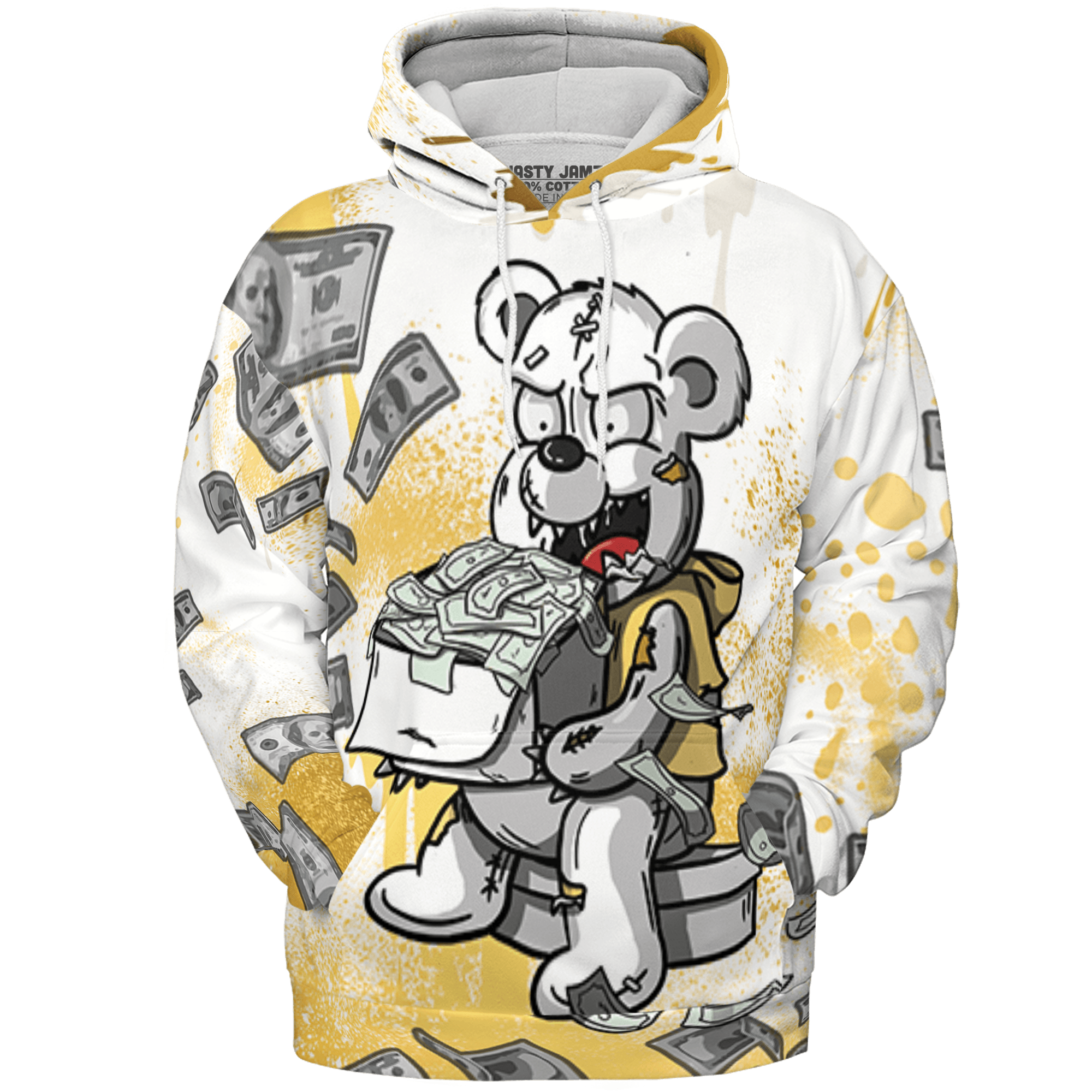 Sail 4s Hoodie Match Cash Money 3D All-Over Print Splash Paint - NastyJamz