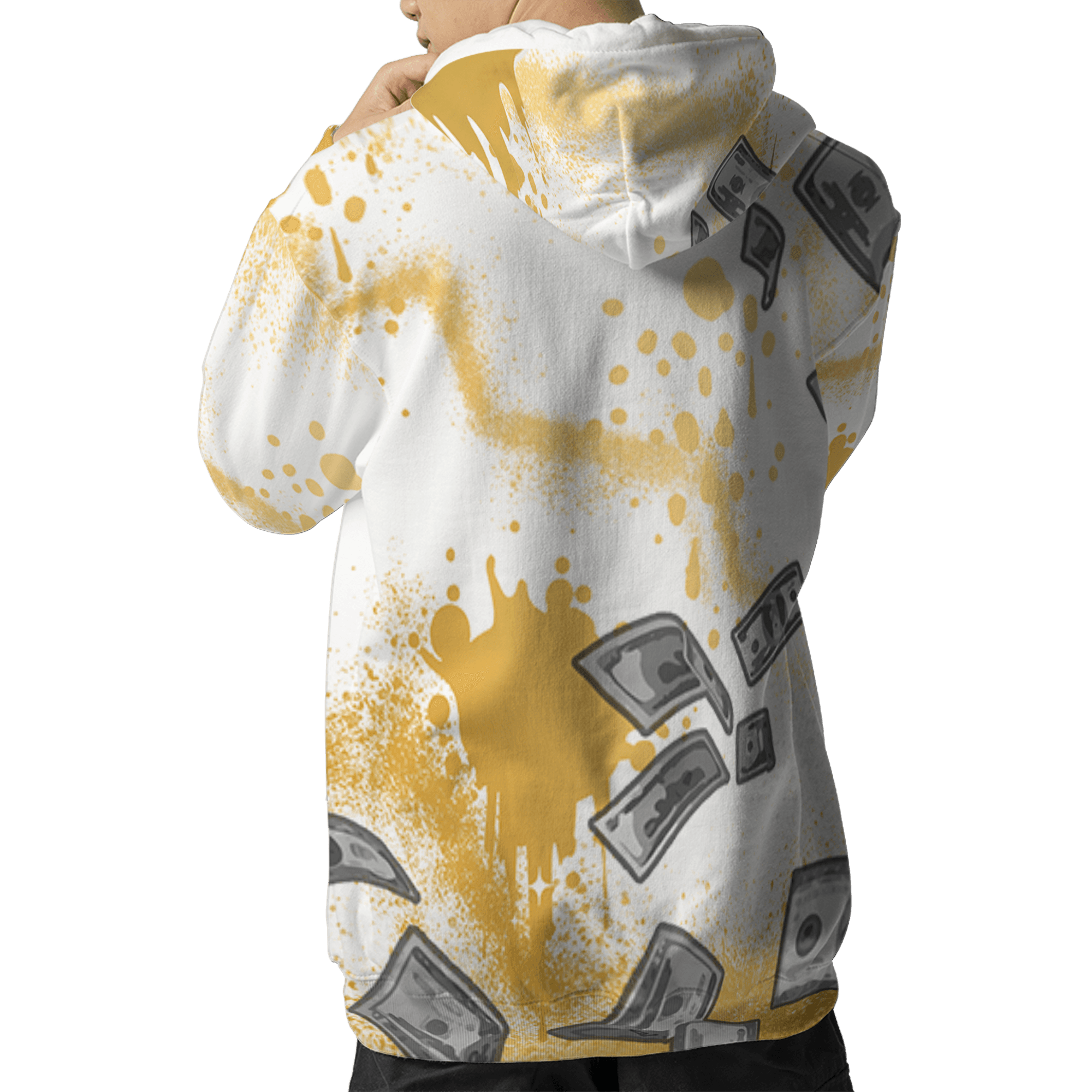 Sail 4s Hoodie Match Cash Money 3D All-Over Print Splash Paint - NastyJamz