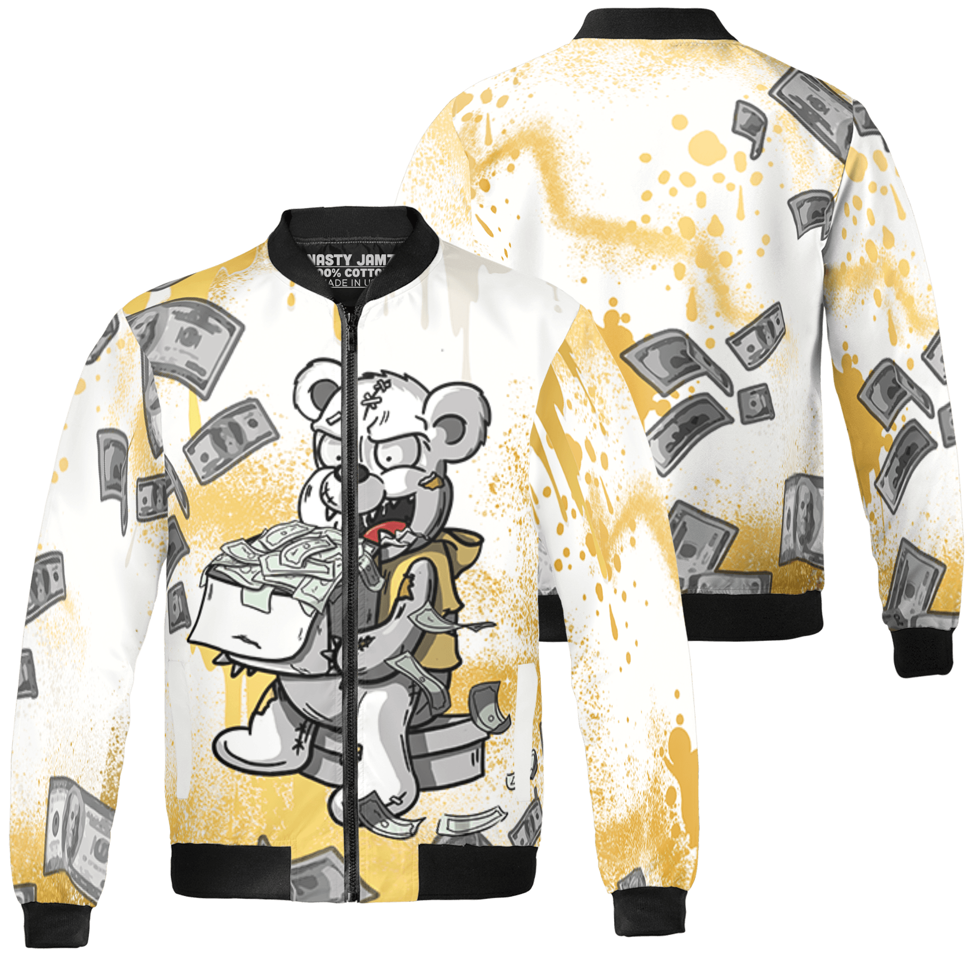 Sail 4s Jacket Match Cash Money 3D All-Over Print Splash Paint - NastyJamz