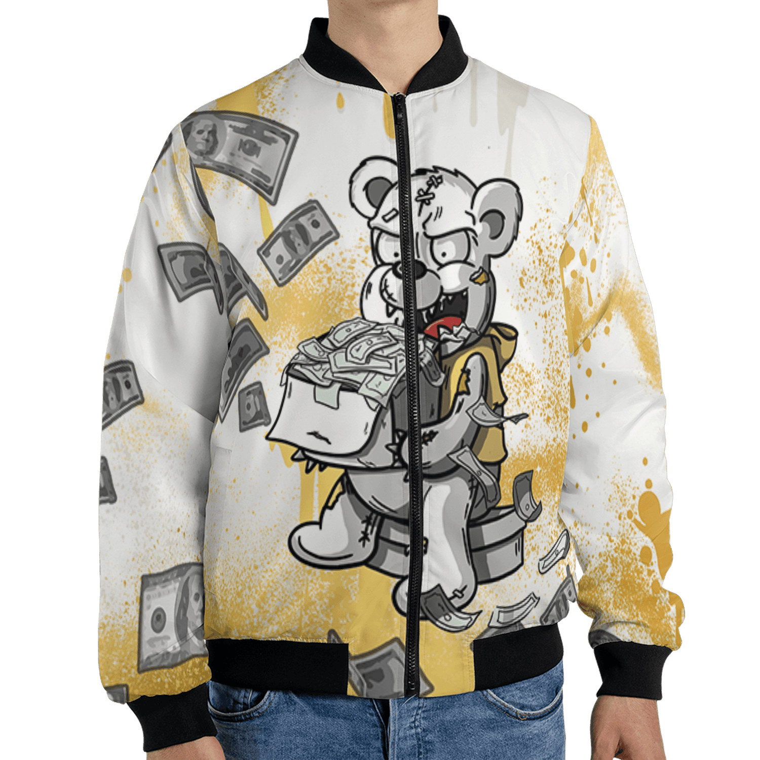 Sail 4s Jacket Match Cash Money 3D All-Over Print Splash Paint - NastyJamz