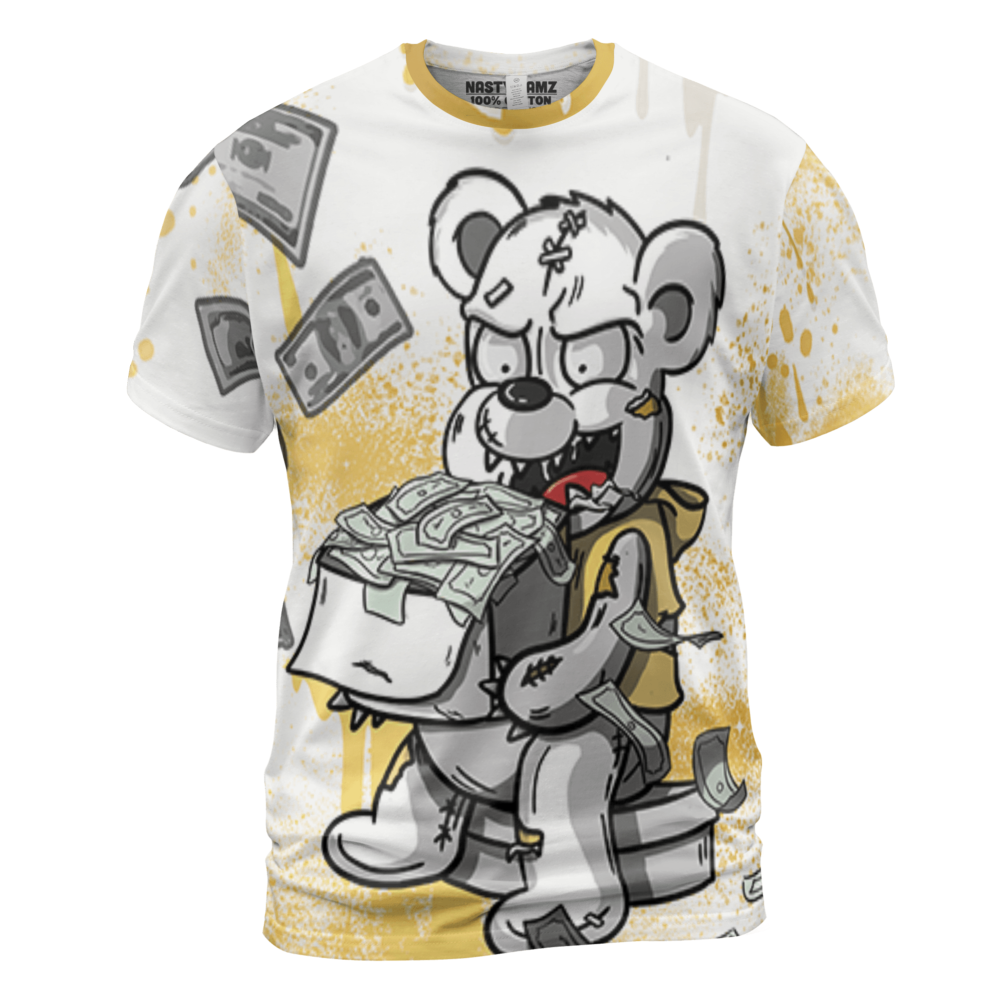 Sail 4s T Shirt Match Cash Money 3D All-Over Print Splash Paint - NastyJamz