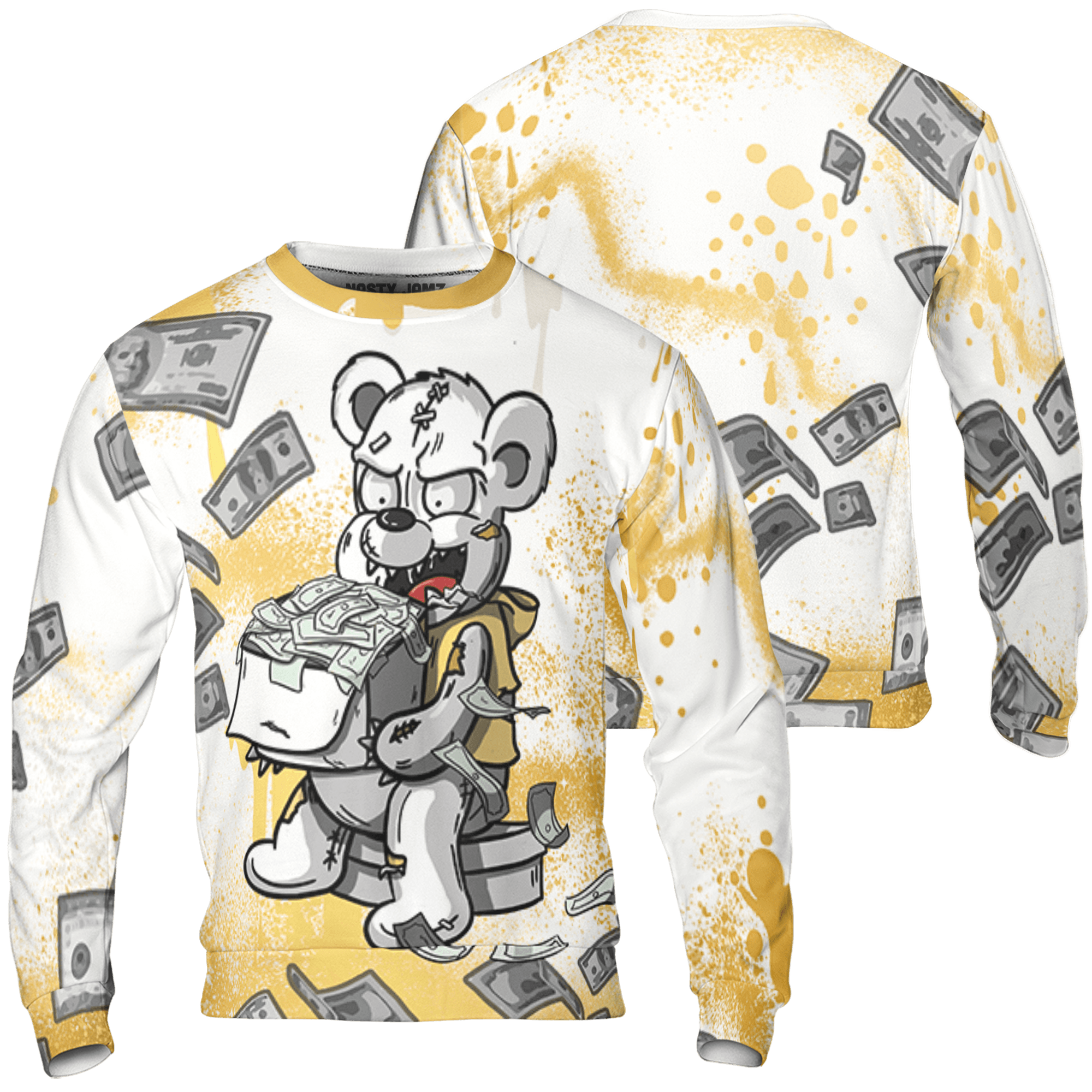 Sail 4s Sweatshirt Match Cash Money 3D All-Over Print Splash Paint - NastyJamz