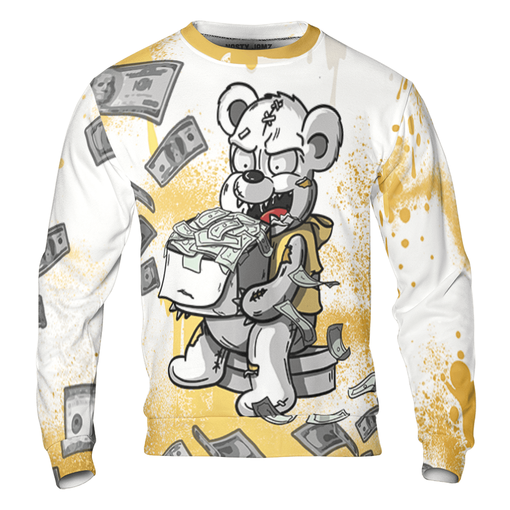 Sail 4s Sweatshirt Match Cash Money 3D All-Over Print Splash Paint - NastyJamz