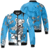 Powder Blue 9s Jacket Match Cash Money 3D All-Over Print Splash Paint - NastyJamz