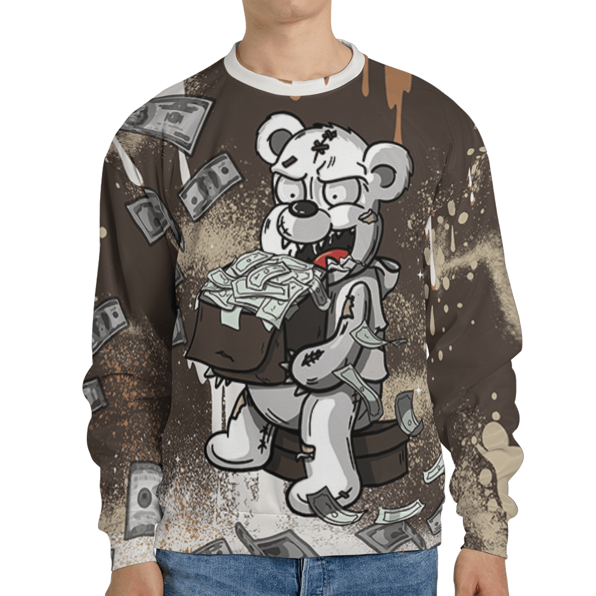 Jumpman Jack Sweatshirt Match Cash Money 3D All-Over Print Splash Paint - NastyJamz