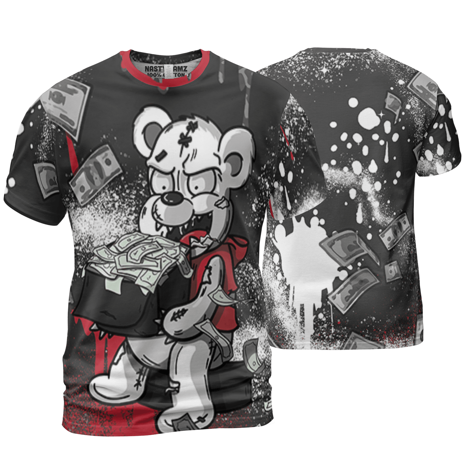 Spizike Low Bred T Shirt Match Cash Money 3D All-Over Print Splash Paint - NastyJamz