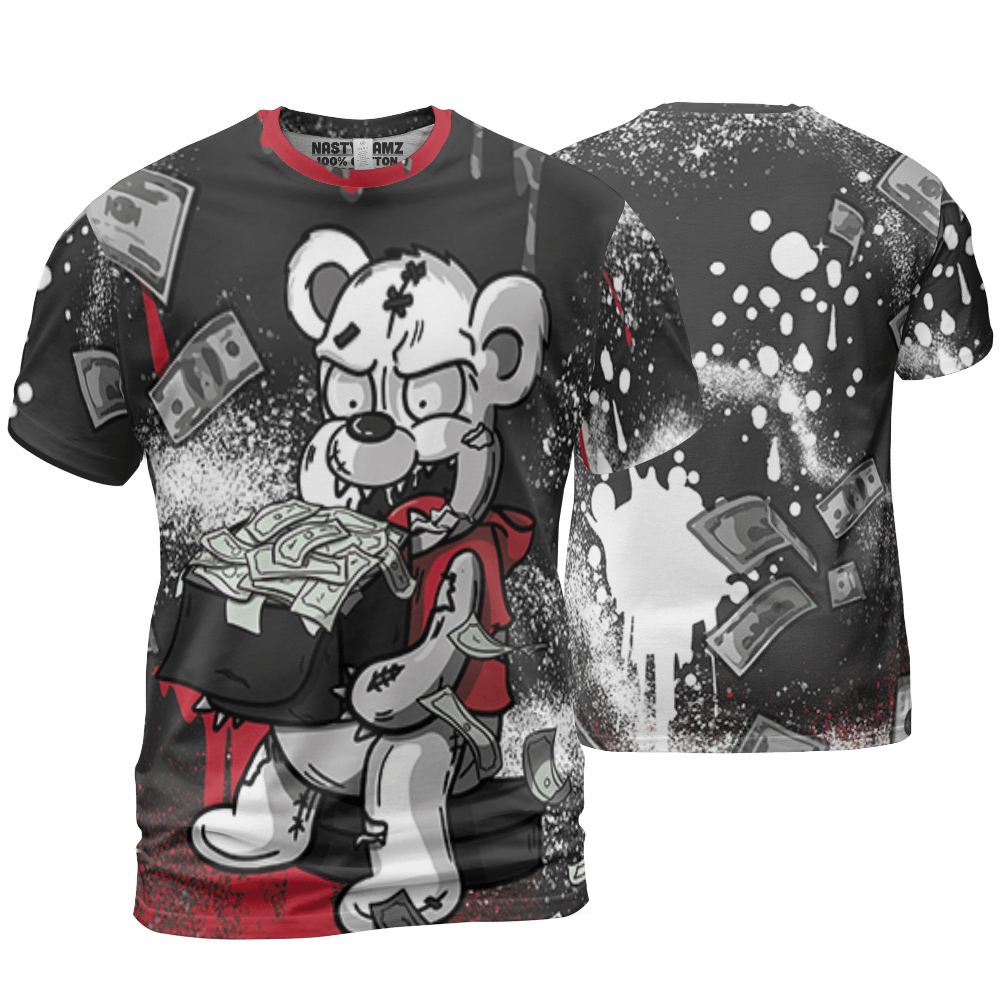 Spizike Low Bred T Shirt Match Cash Money 3D All-Over Print Splash Paint - NastyJamz