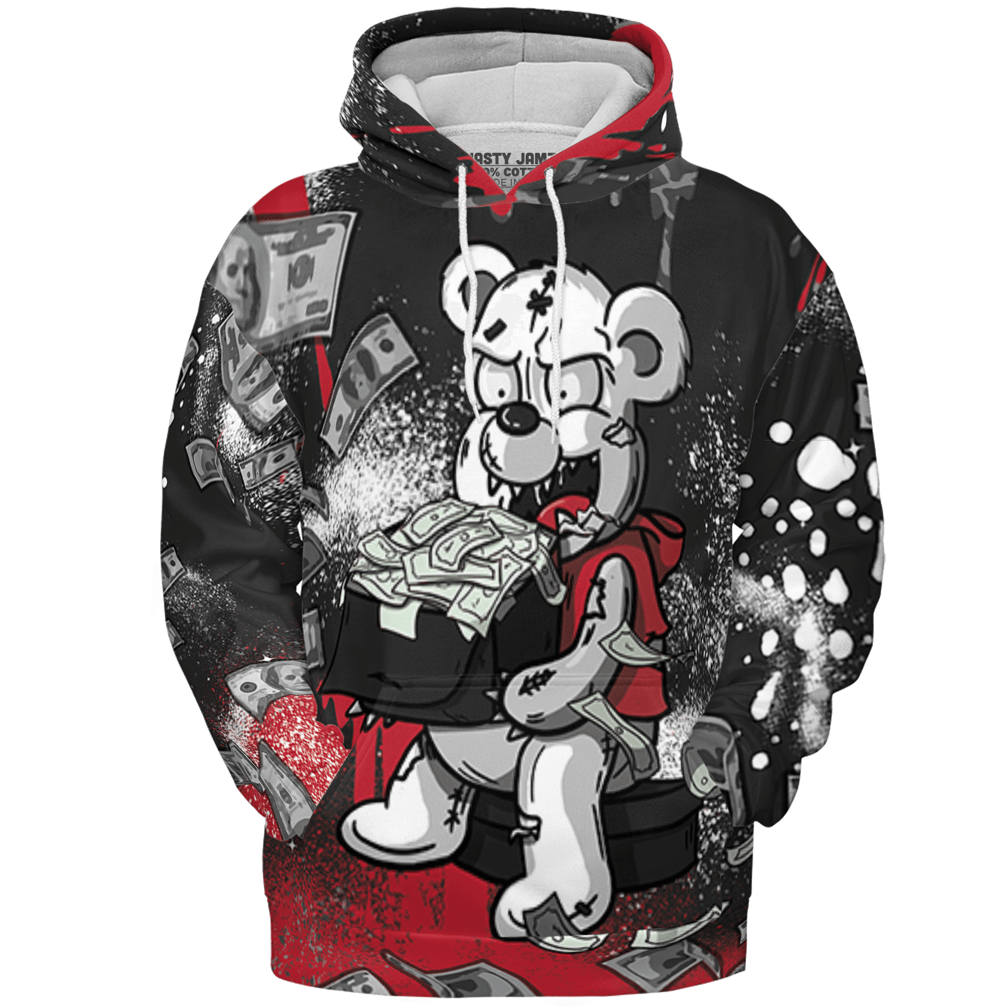 Spizike Low Bred Hoodie Match Cash Money 3D All-Over Print Splash Paint - NastyJamz