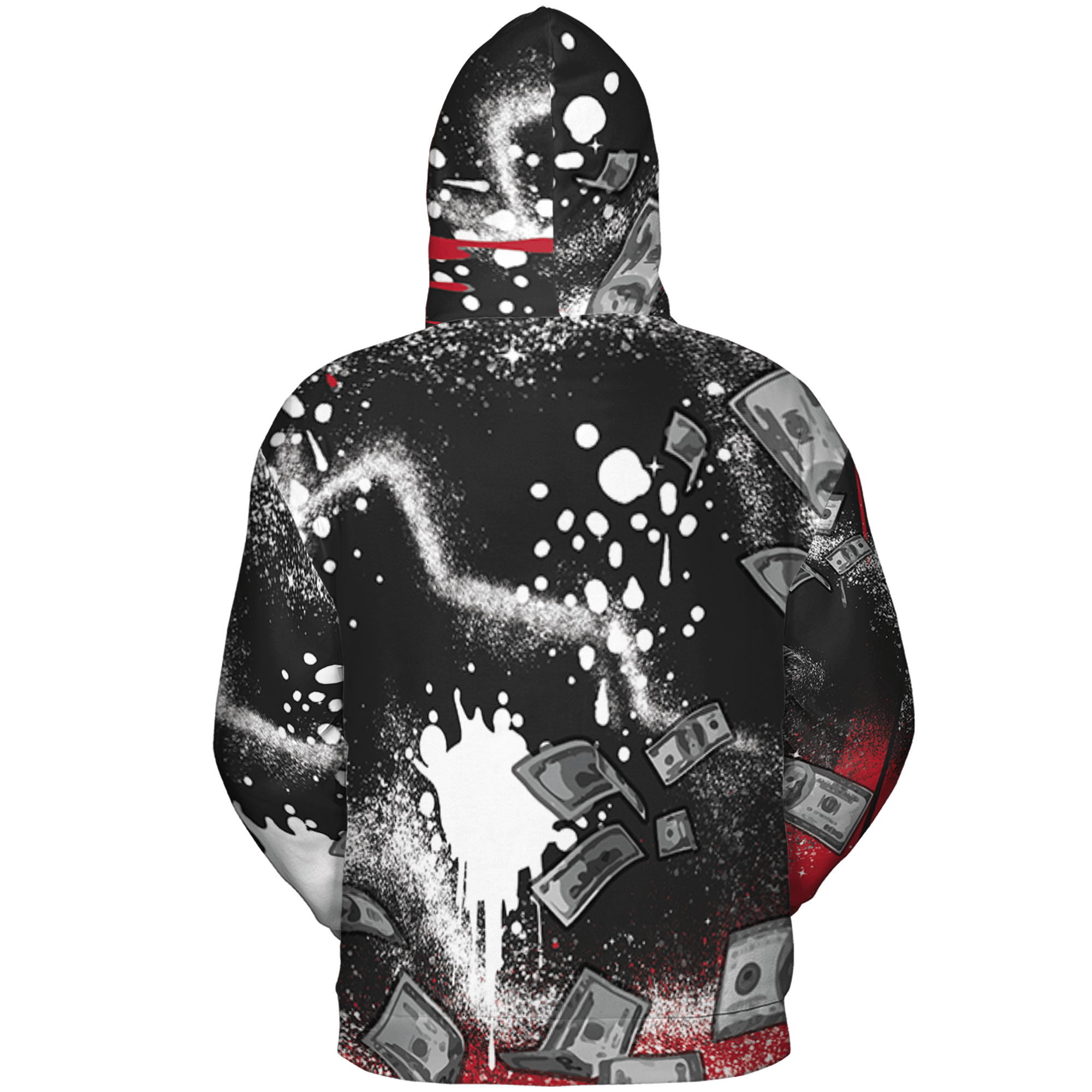 Spizike Low Bred Hoodie Match Cash Money 3D All-Over Print Splash Paint - NastyJamz