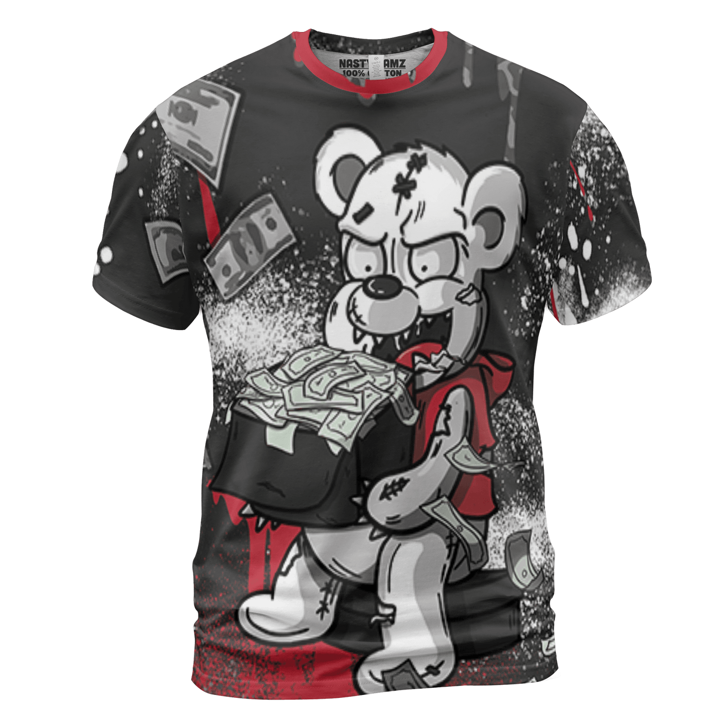 Spizike Low Bred T Shirt Match Cash Money 3D All-Over Print Splash Paint - NastyJamz