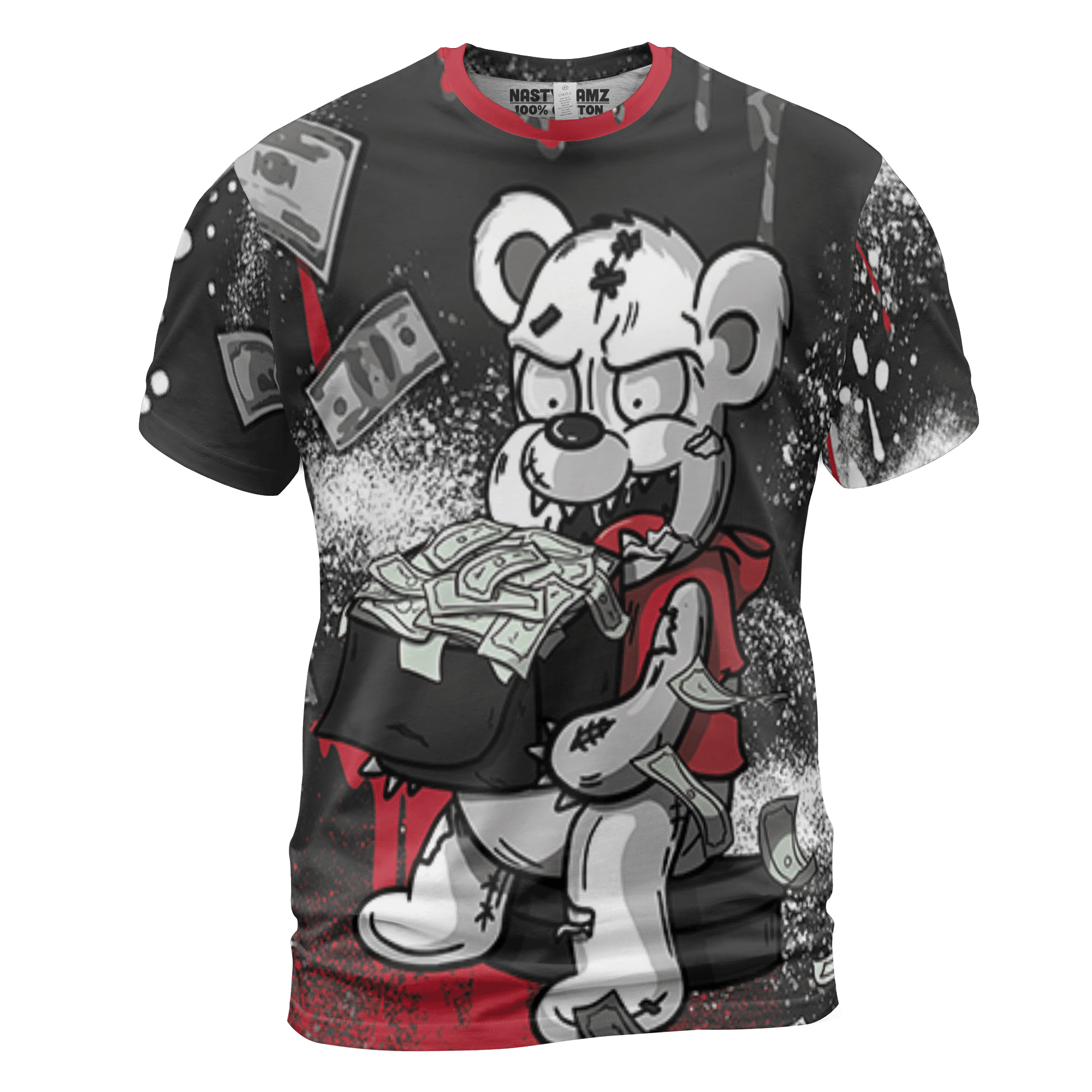 Spizike Low Bred T Shirt Match Cash Money 3D All-Over Print Splash Paint - NastyJamz