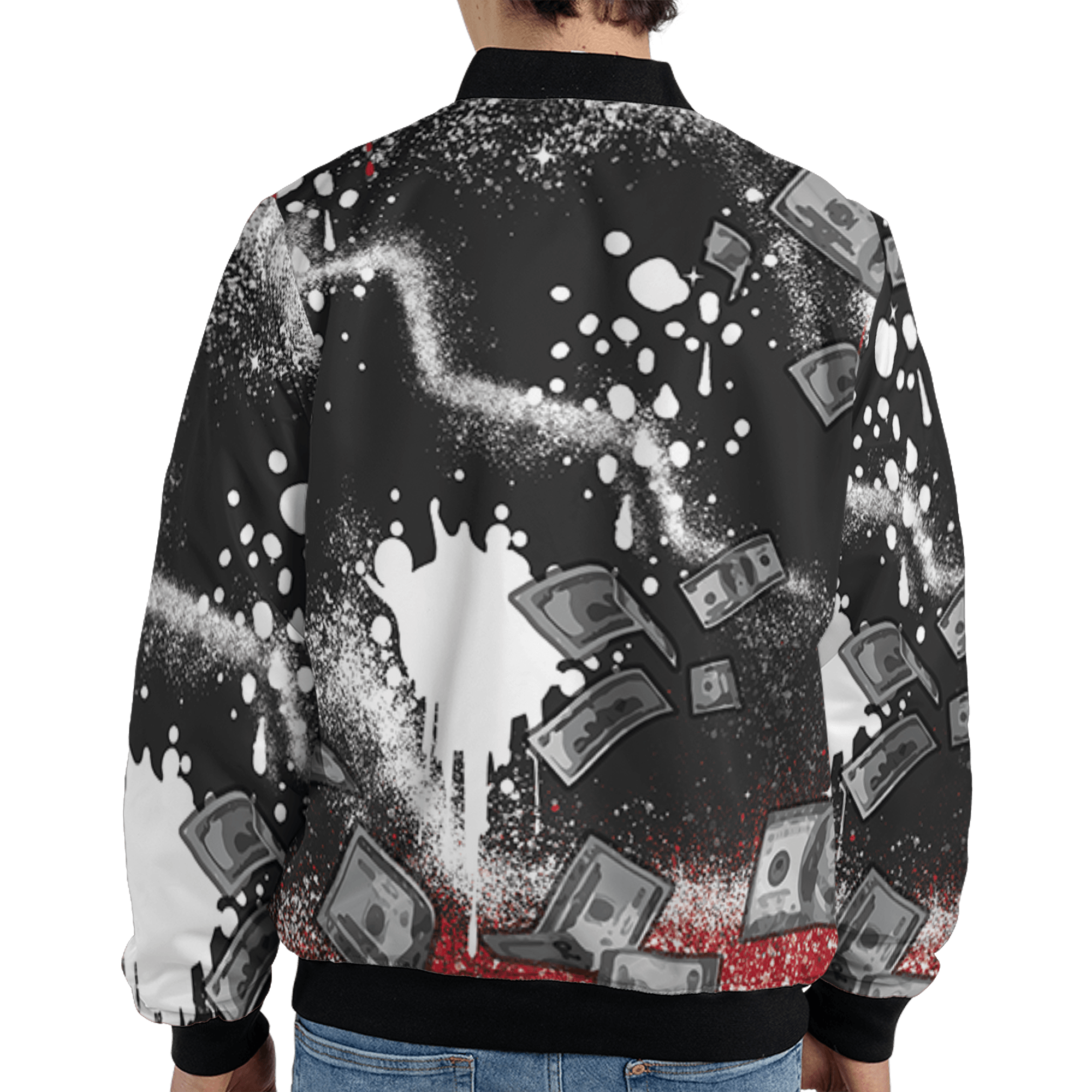 Spizike Low Bred Jacket Match Cash Money 3D All-Over Print Splash Paint - NastyJamz