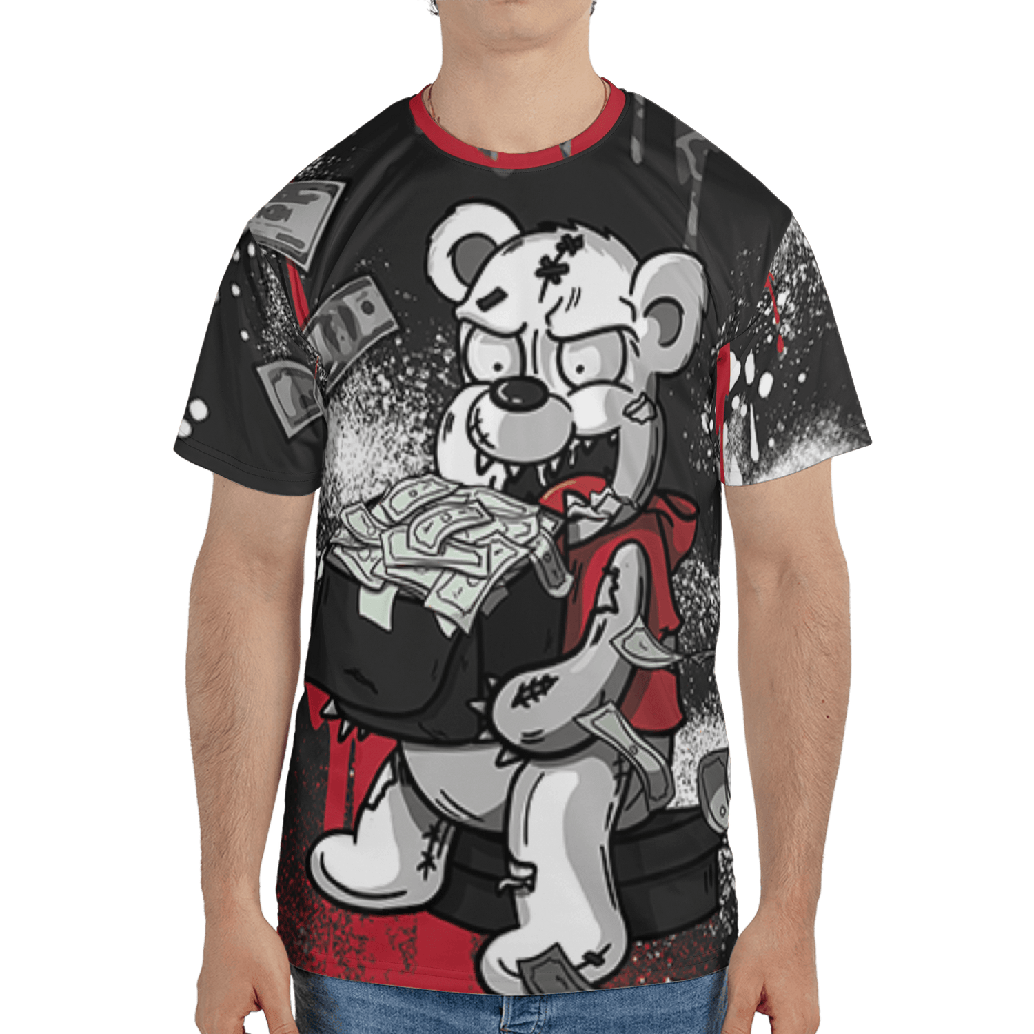 Spizike Low Bred T Shirt Match Cash Money 3D All-Over Print Splash Paint - NastyJamz