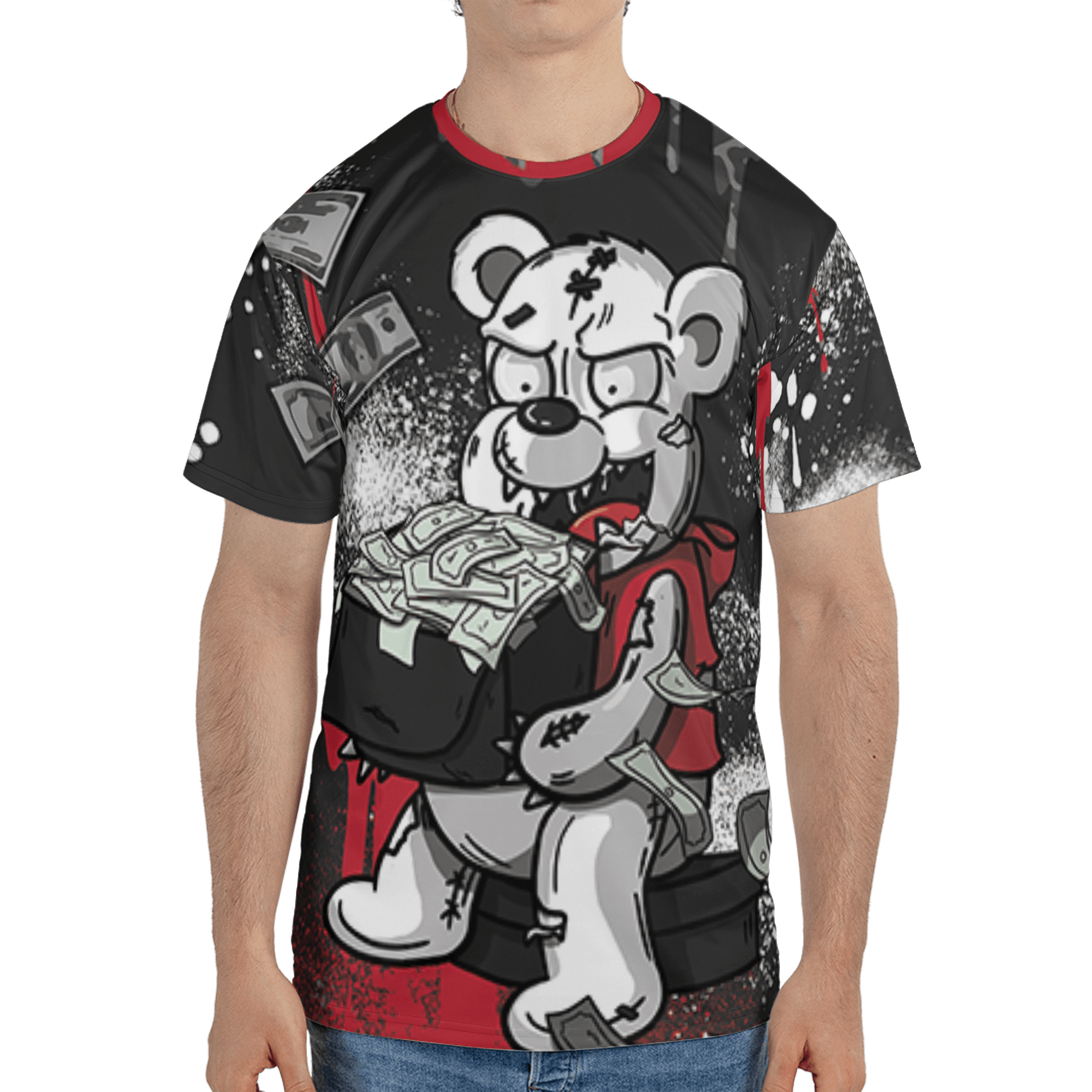 Spizike Low Bred T Shirt Match Cash Money 3D All-Over Print Splash Paint - NastyJamz