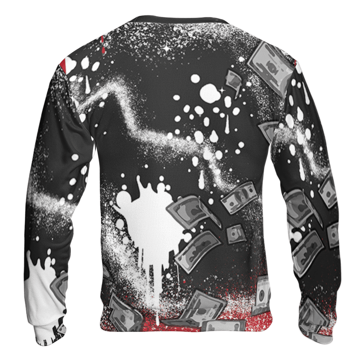 Spizike Low Bred Sweatshirt Match Cash Money 3D All-Over Print Splash Paint - NastyJamz