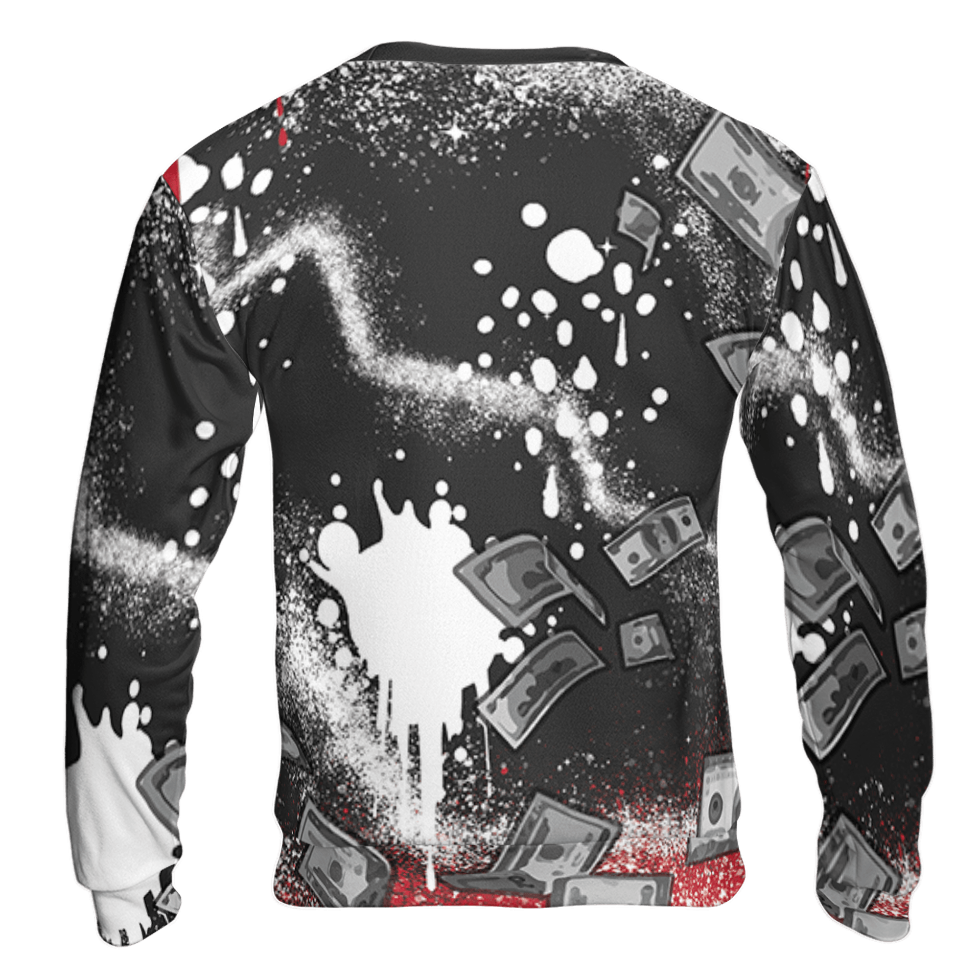Spizike Low Bred Sweatshirt Match Cash Money 3D All-Over Print Splash Paint - NastyJamz