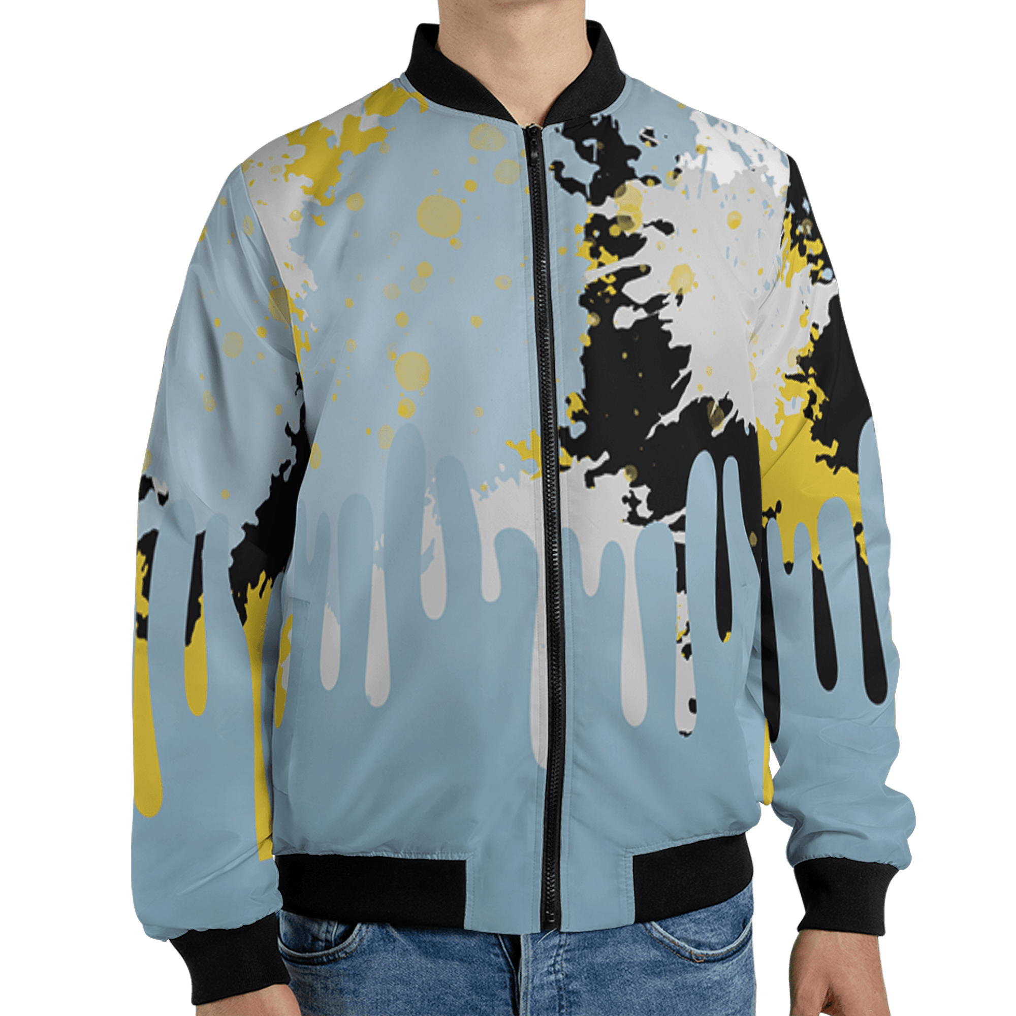 Blue Grey 13s Jacket Match Colorful 3D All-Over Print Art - NastyJamz