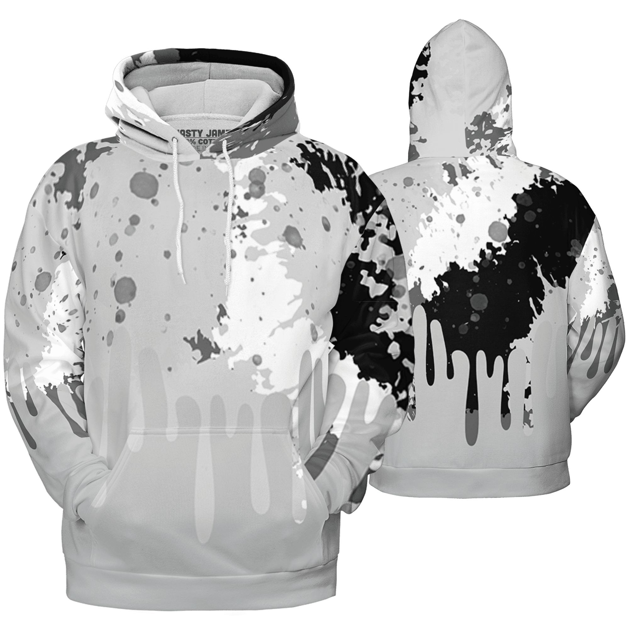 Retro High OG Black White 1s Hoodie Match Colorful 3D All-Over Print Art - NastyJamz